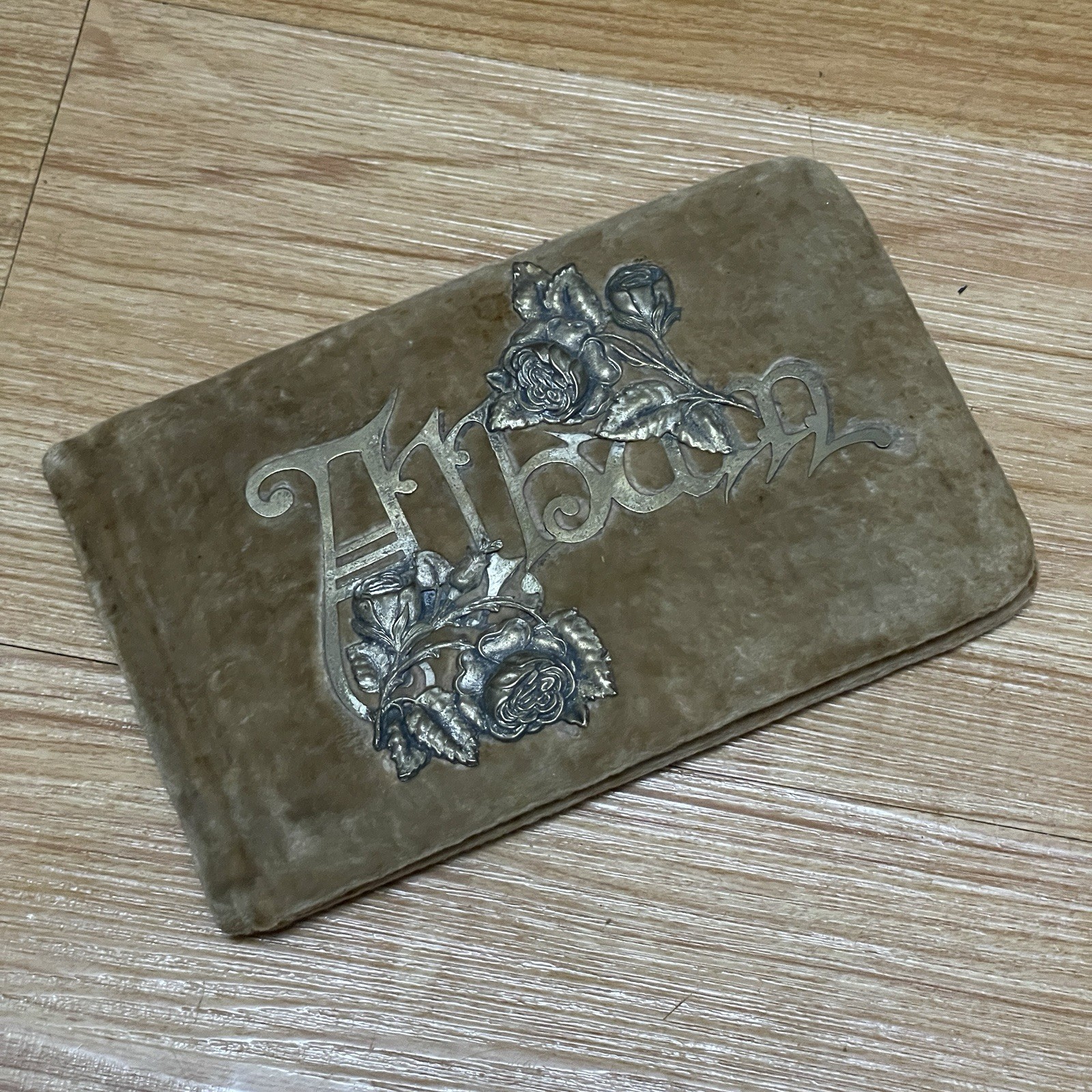 Antique Victorian Velvet Autograph Book Notebook Album