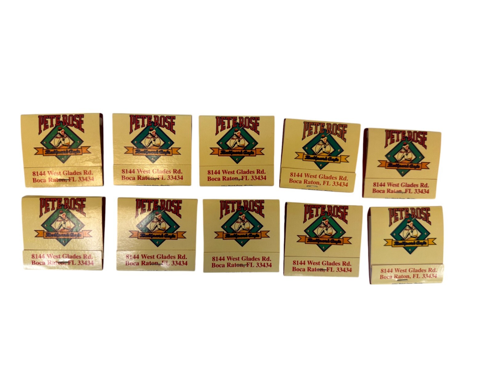 Pete Rose Ballpark Café Hit King 4,256 Signature Matchbook Boca Raton FL Lot 10