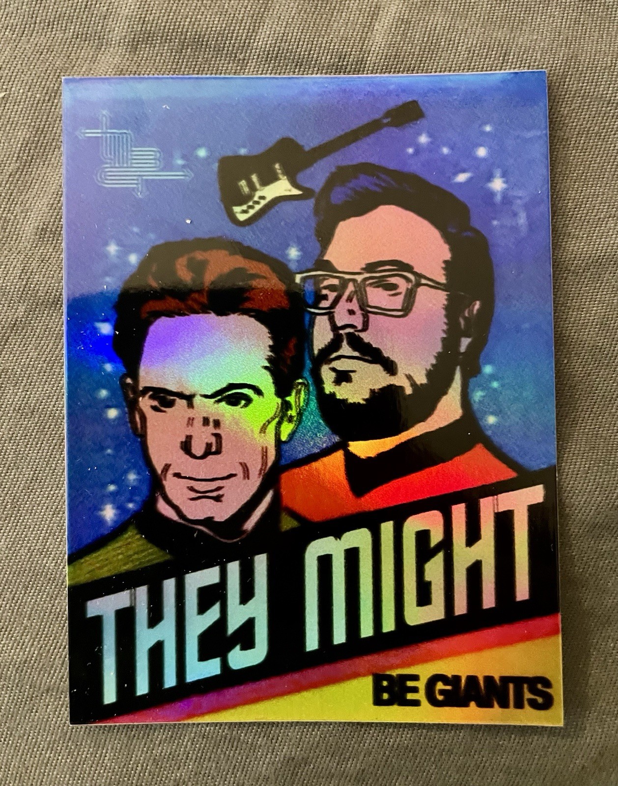 THEY MIGHT BE GIANTS Vintage look  HOLO DECAL/Sticker 3.5 X 2.5” TMBG STAR TREK