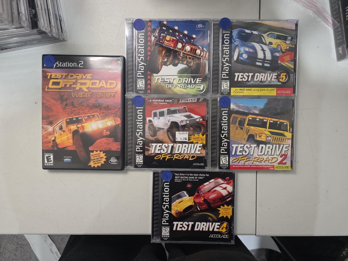 Test Drive 4,5 & Off road 1 2 3 4 Wide Open Cib Playstation 1 Game Bundle Lot 6