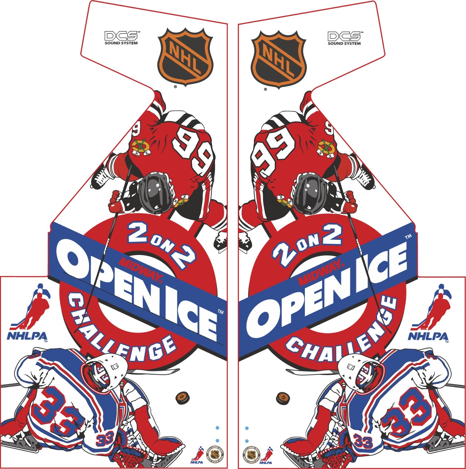 NHL Open Ice Arcade Side Art 2pc Set Laminated Cabinet Graphics