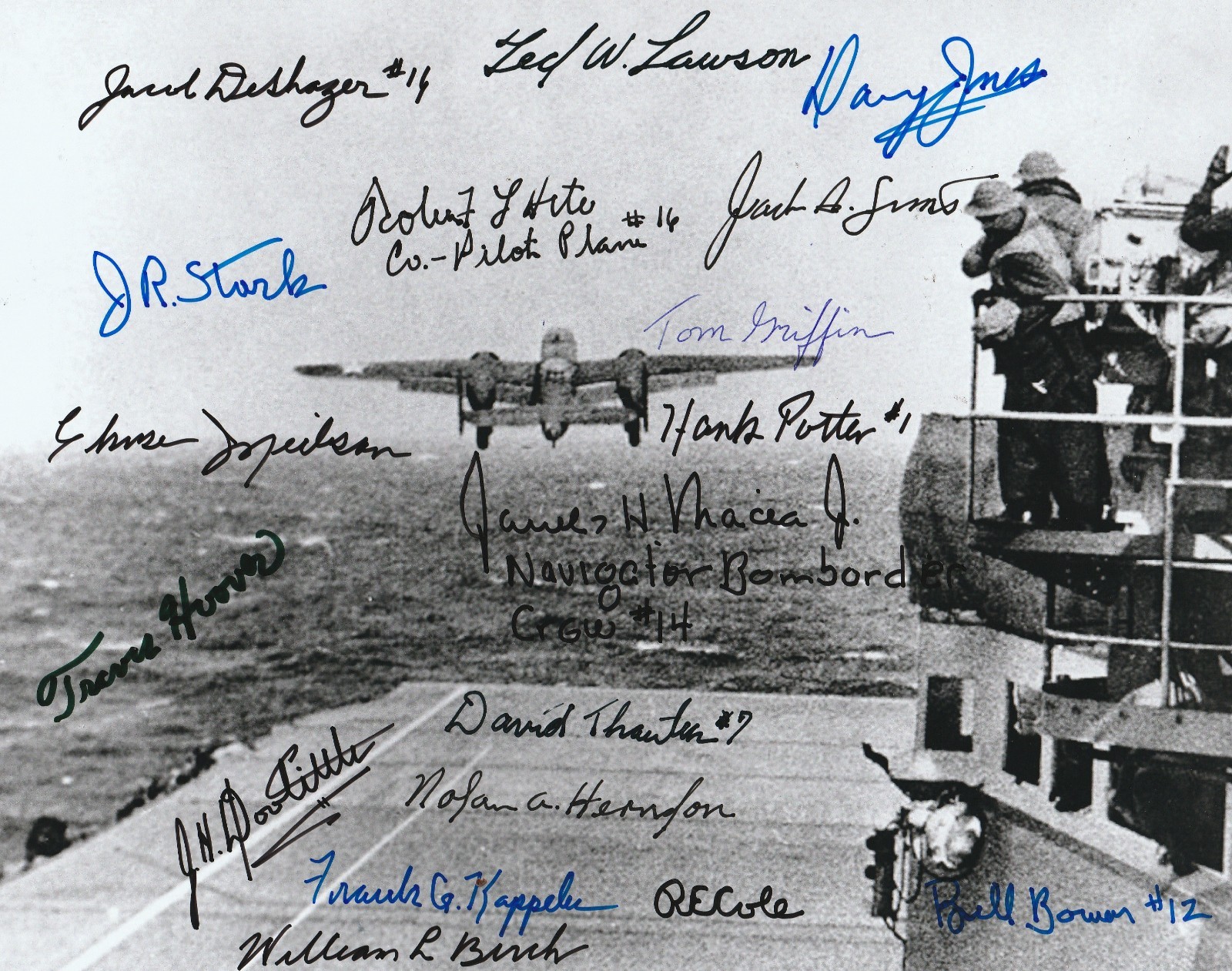 Doolittle's Raiders photo signed by 17 including Lt. Col. James Doolittle