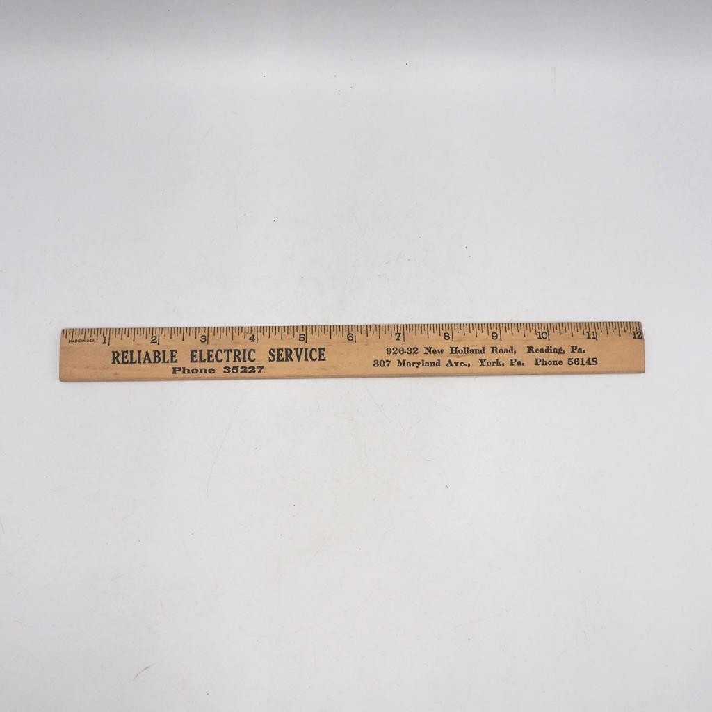 Reliable Electric Service Reading Pennsylvania Advertising Ruler