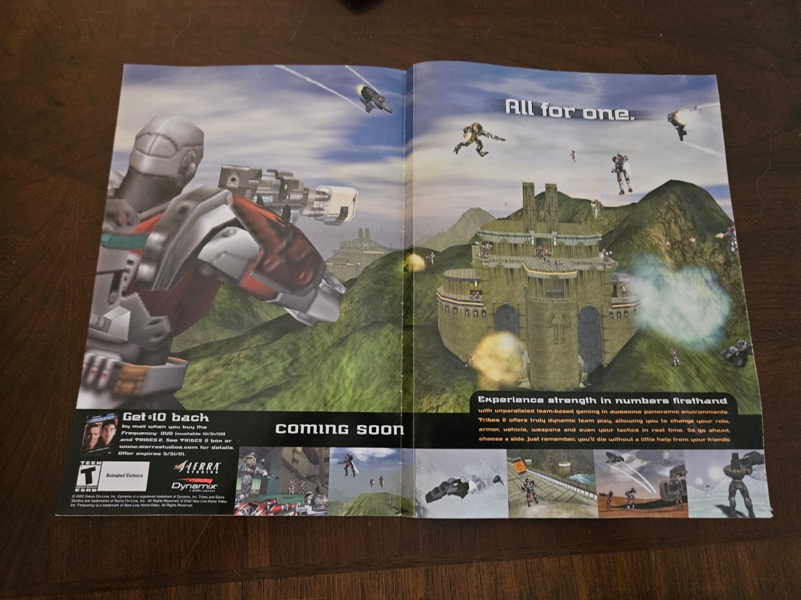 Tribes 2 PC 2000 Vintage Video Game Poster Ad Print Art Official Promo FPS Rare