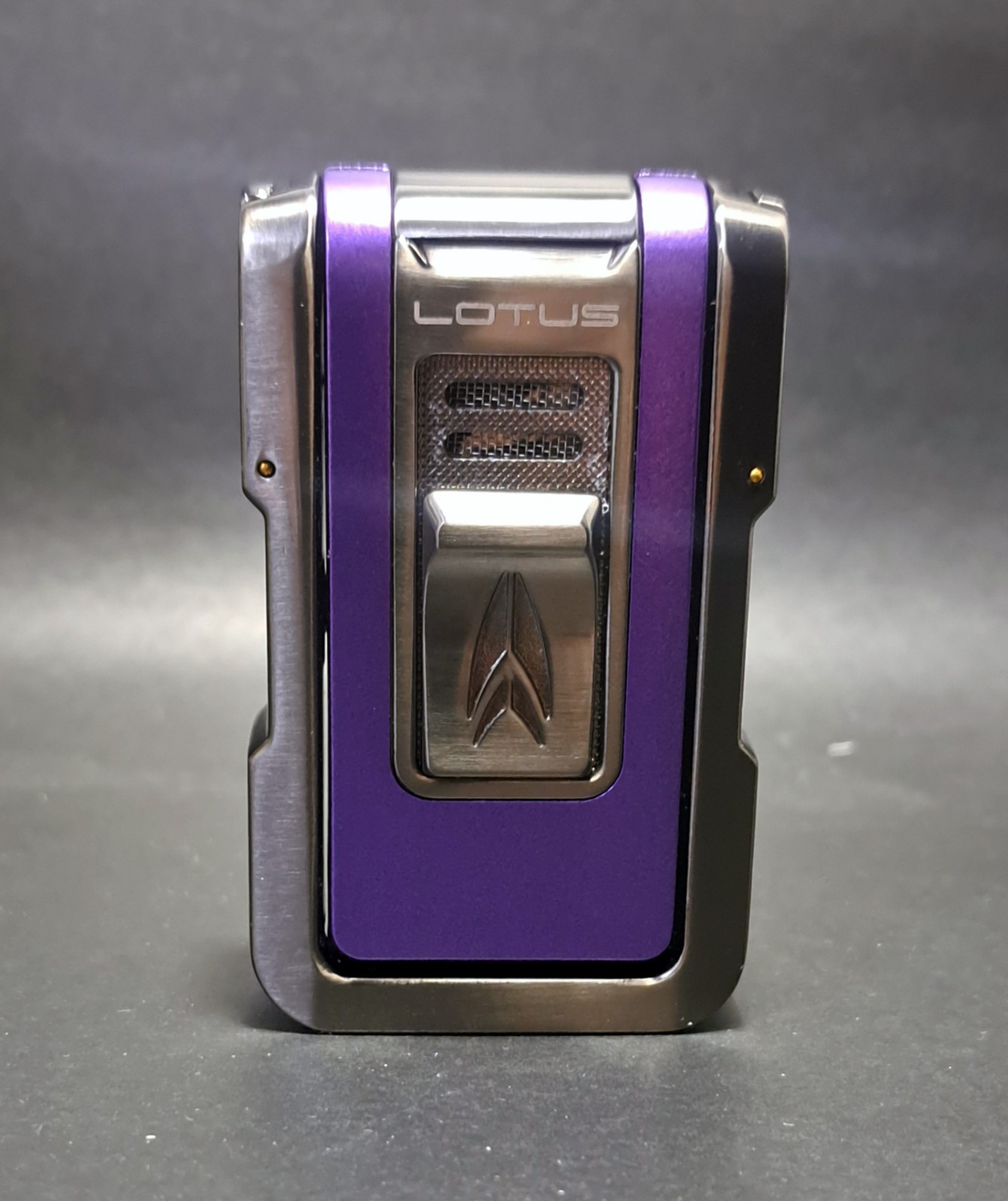 Lotus Axis Flat Flame Cigar Lighter | 2 Fold Out Punch Cutters | Custom Engraved