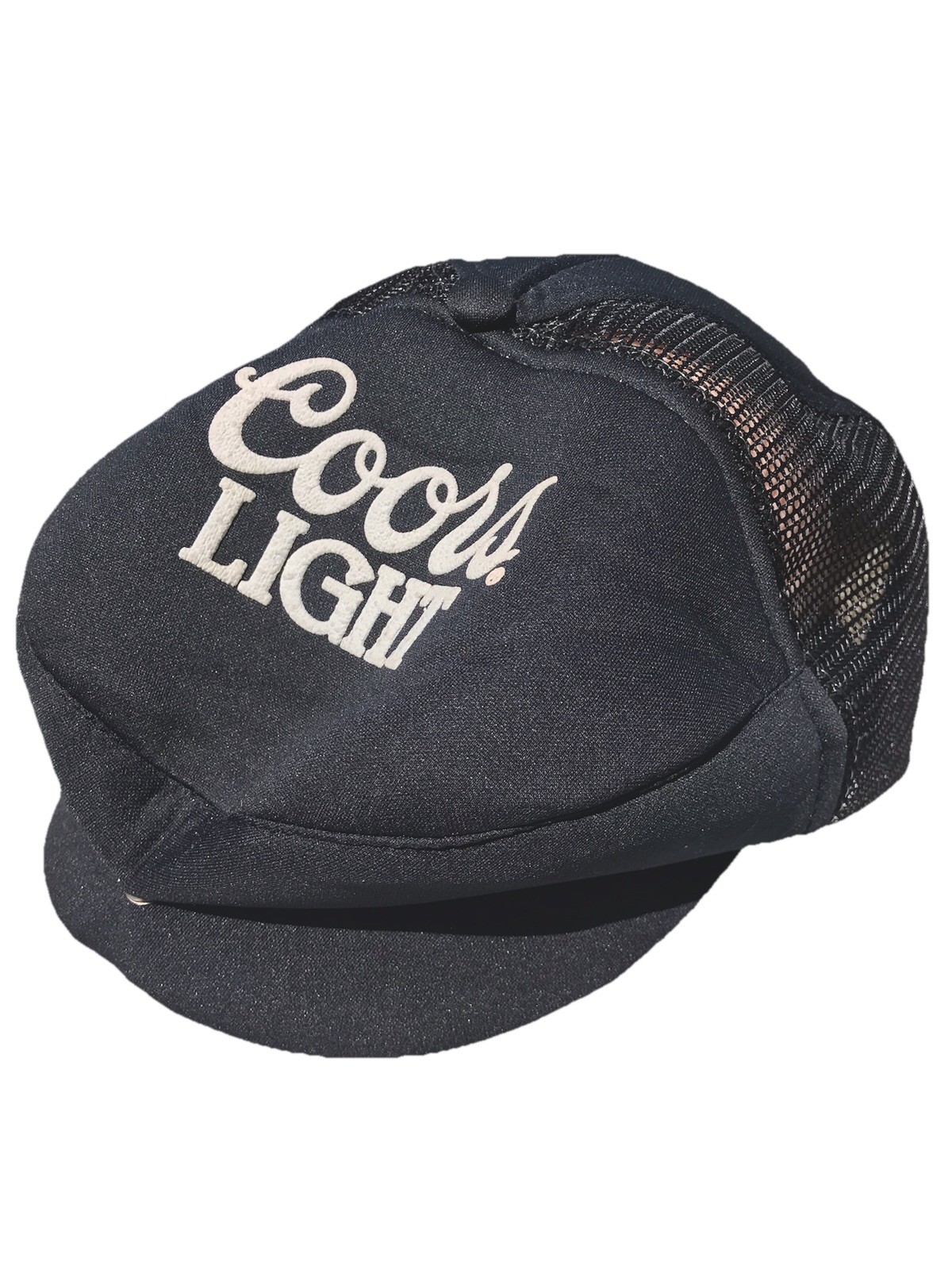 Vtg 80s Coors Light Beer Mesh Cabbie Trucker Hat Cap Snap Back Adjustable HTF