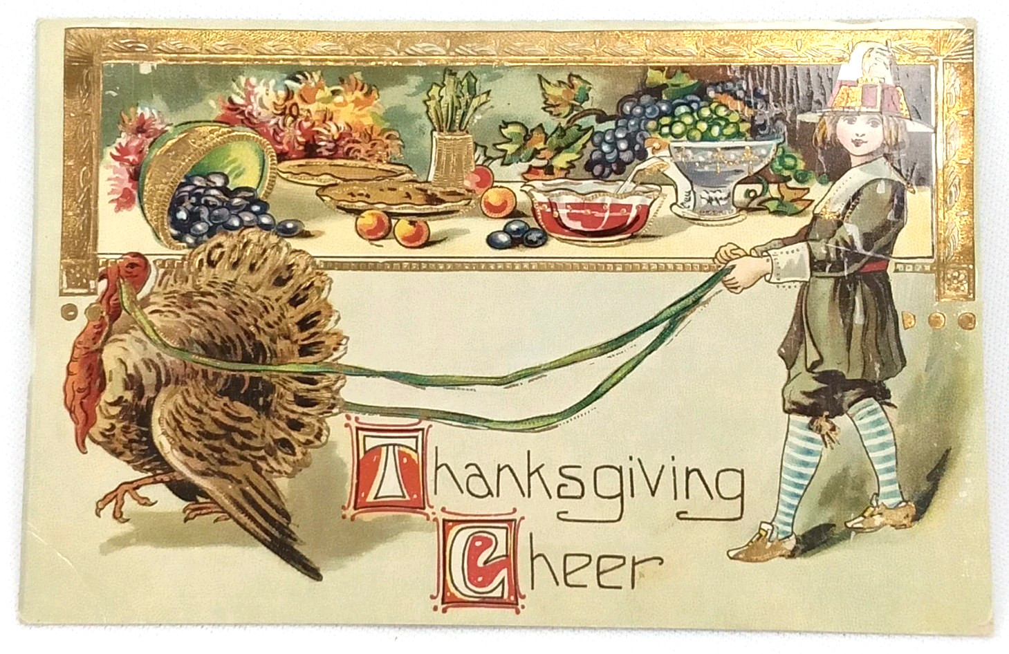 Antique 1911 Selmar Bayer Thanksgiving Postcard Posted Pittsfield Illinois