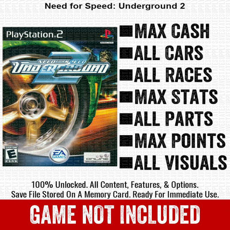 Need for Speed Underground 2 100% All Items PS2 Memory Card CHEATS