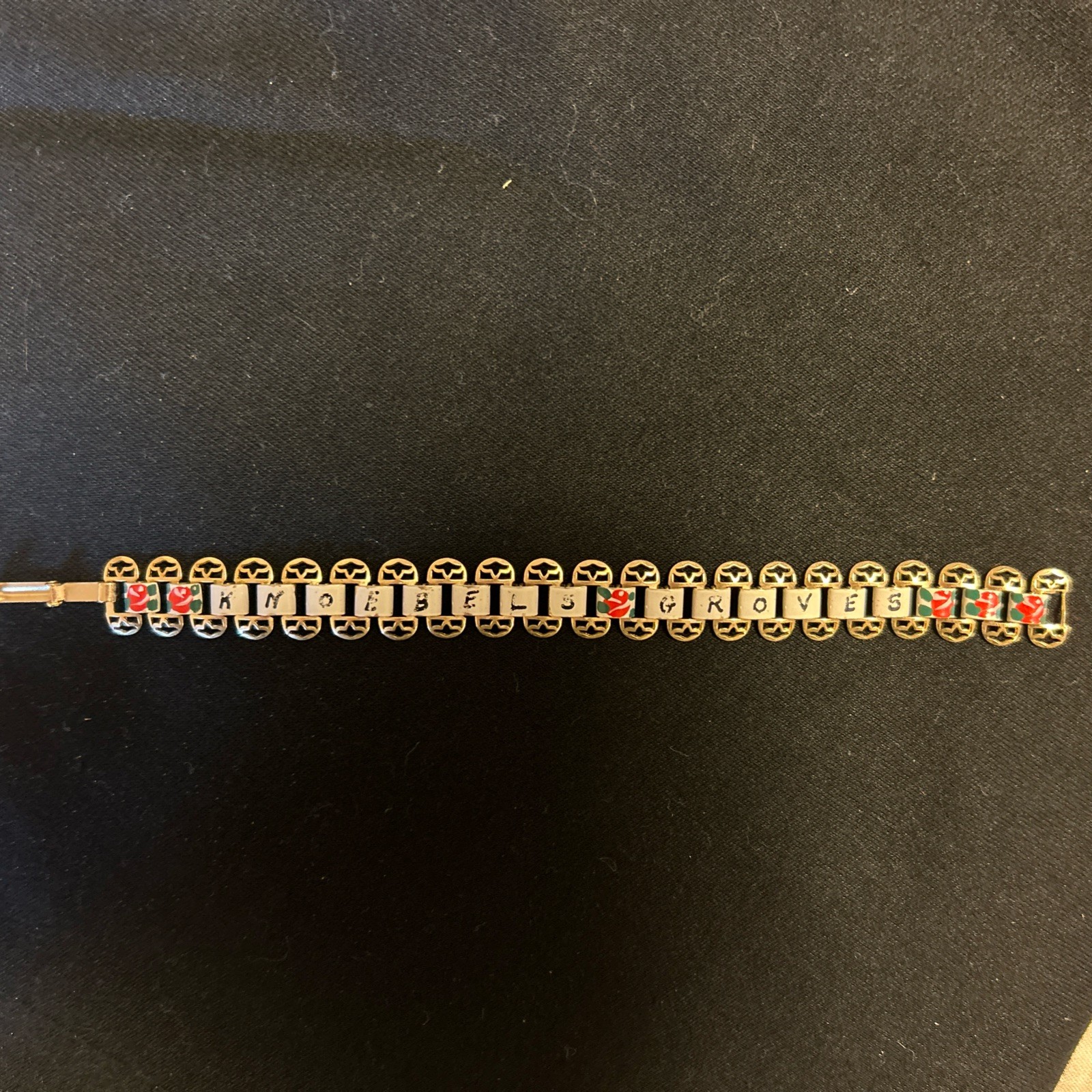 Rare Vintage Knoebel's Grove Amusement Park metal Floral Bracelet Elysburg Pa . 