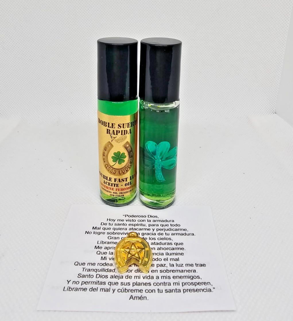 PERFUME DOBLE SUERTE RAPIDA / DOUBLE FAST LUCK ATRAE SUERTE DINERO EXITO ROLLON