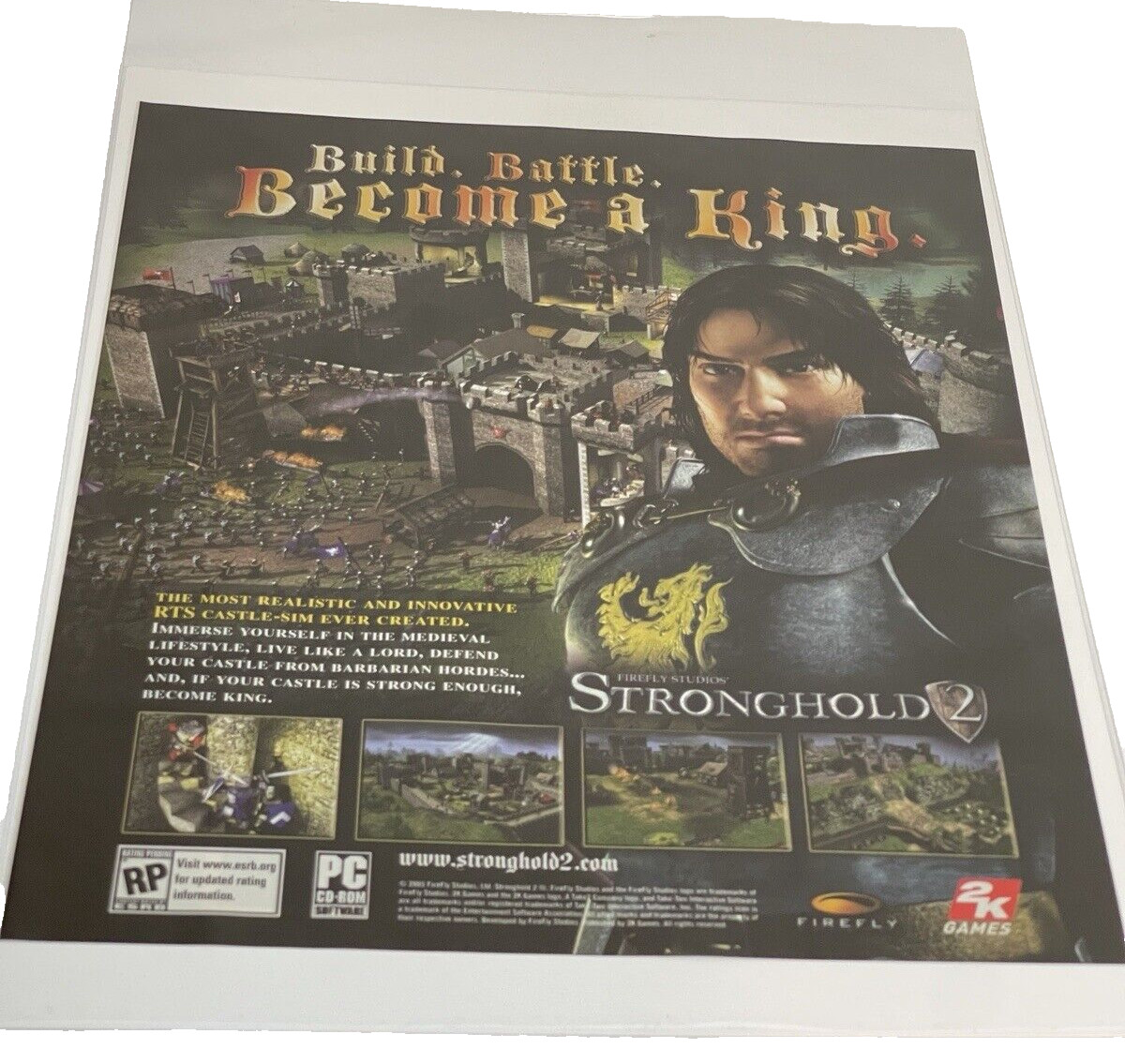 Stronghold 2 PC 2005 Vintage Poster Ad Art Print Official Big Box Promo RTS Rare
