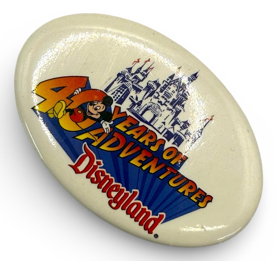 Vintage 90s Disney Disneyland 40th Anniversary 40 Years of Magic Button Pin