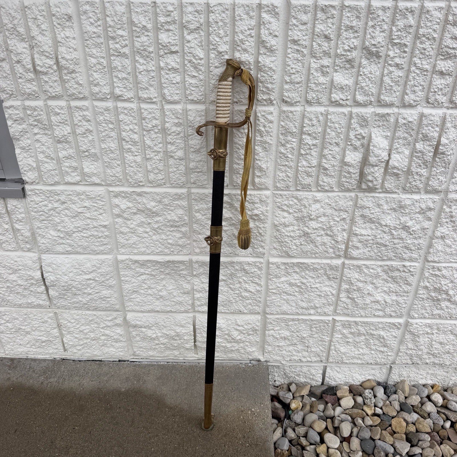 USN Model 1852 Officer Sword Scabbard Knot Hilborn Hamburger Solingen Vintage
