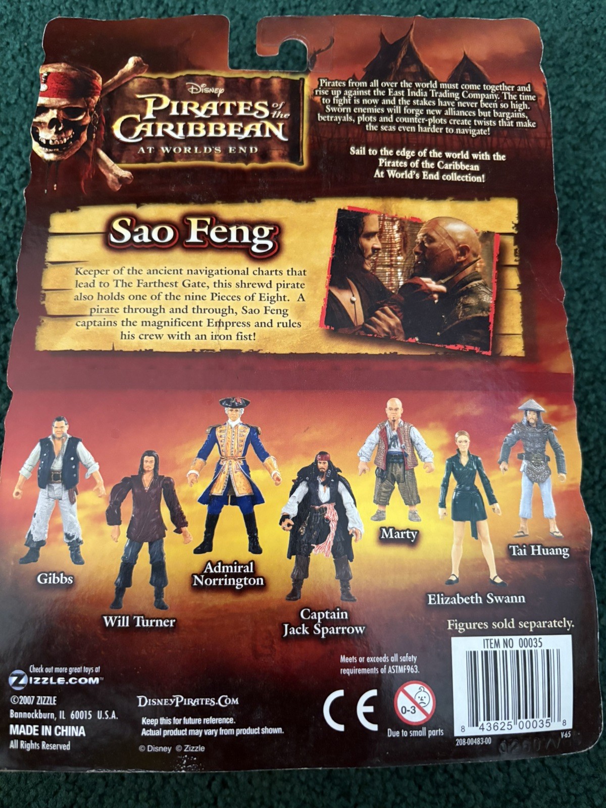 Pirates of the Caribbean At World\'s End, CAPTAIN SAO FENG w/ Sword Figure NIB