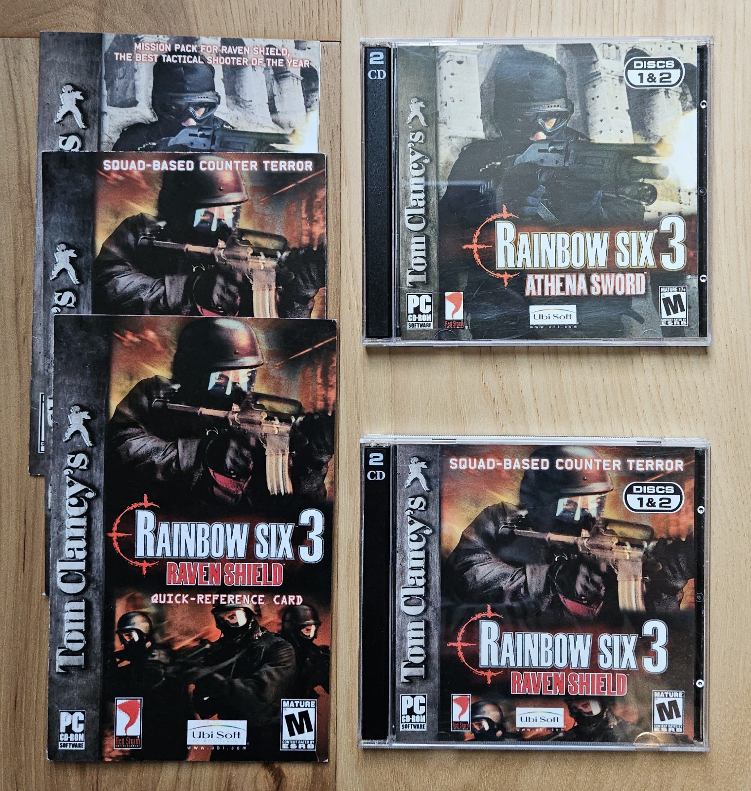 Tom Clancy's Rainbow Six 3: Raven Shield & Athena Sword (PC, 2003) w/ Manuals