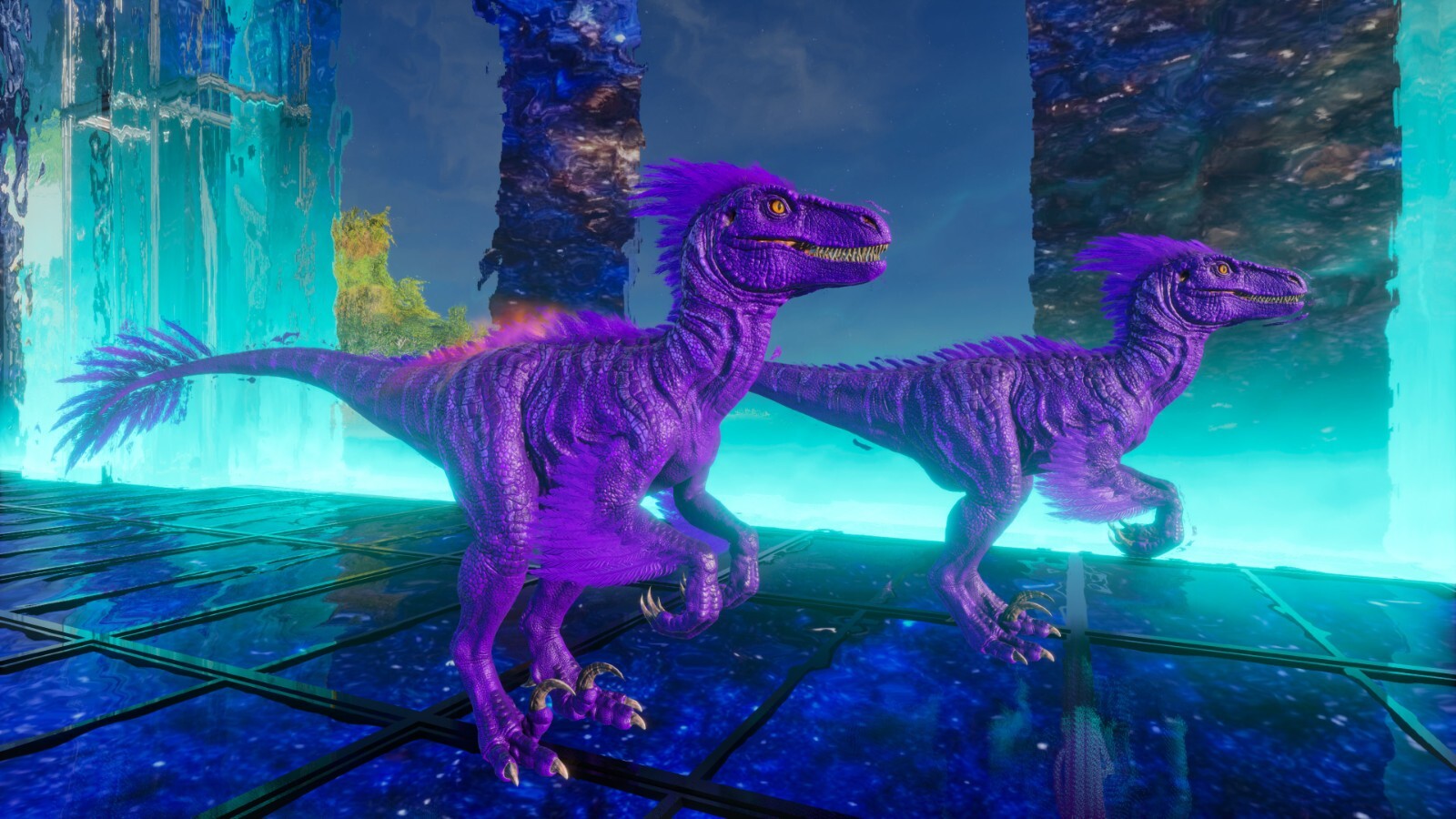 ⚡ARK Survival Ascended PvE PC/XBOX/PS5 Aberrant Raptor Violet Top Stats 1983M