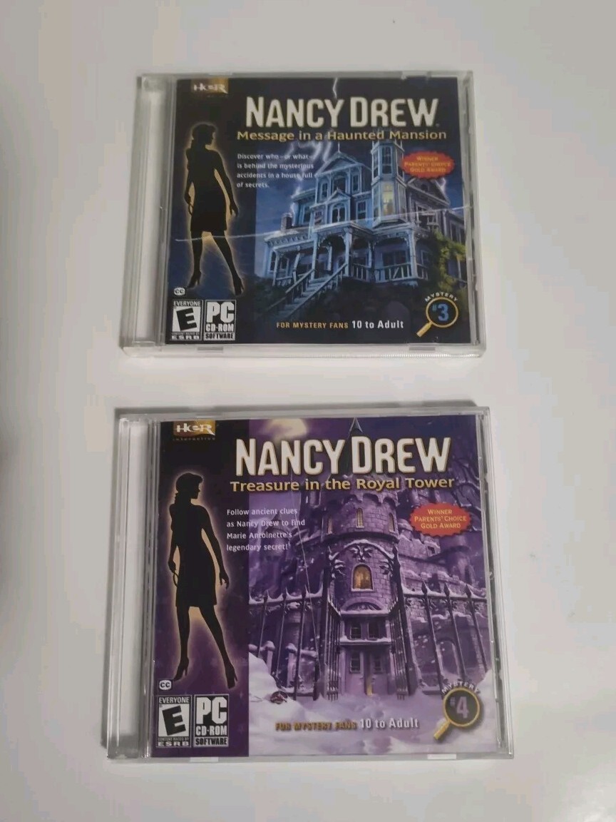 Nancy Drew PC #3 Message In A Haunted Mansion And #4 Treasure In The Royal Tower