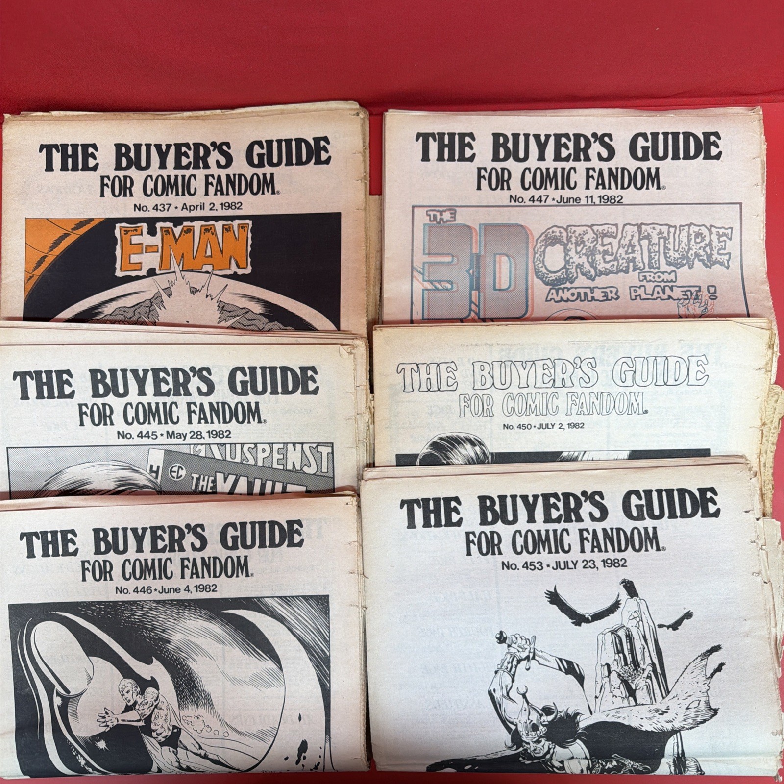 1982 Buyer’s Guide for Comic Fandom Lot of 6 #437 445 446 447 450 453.   *17