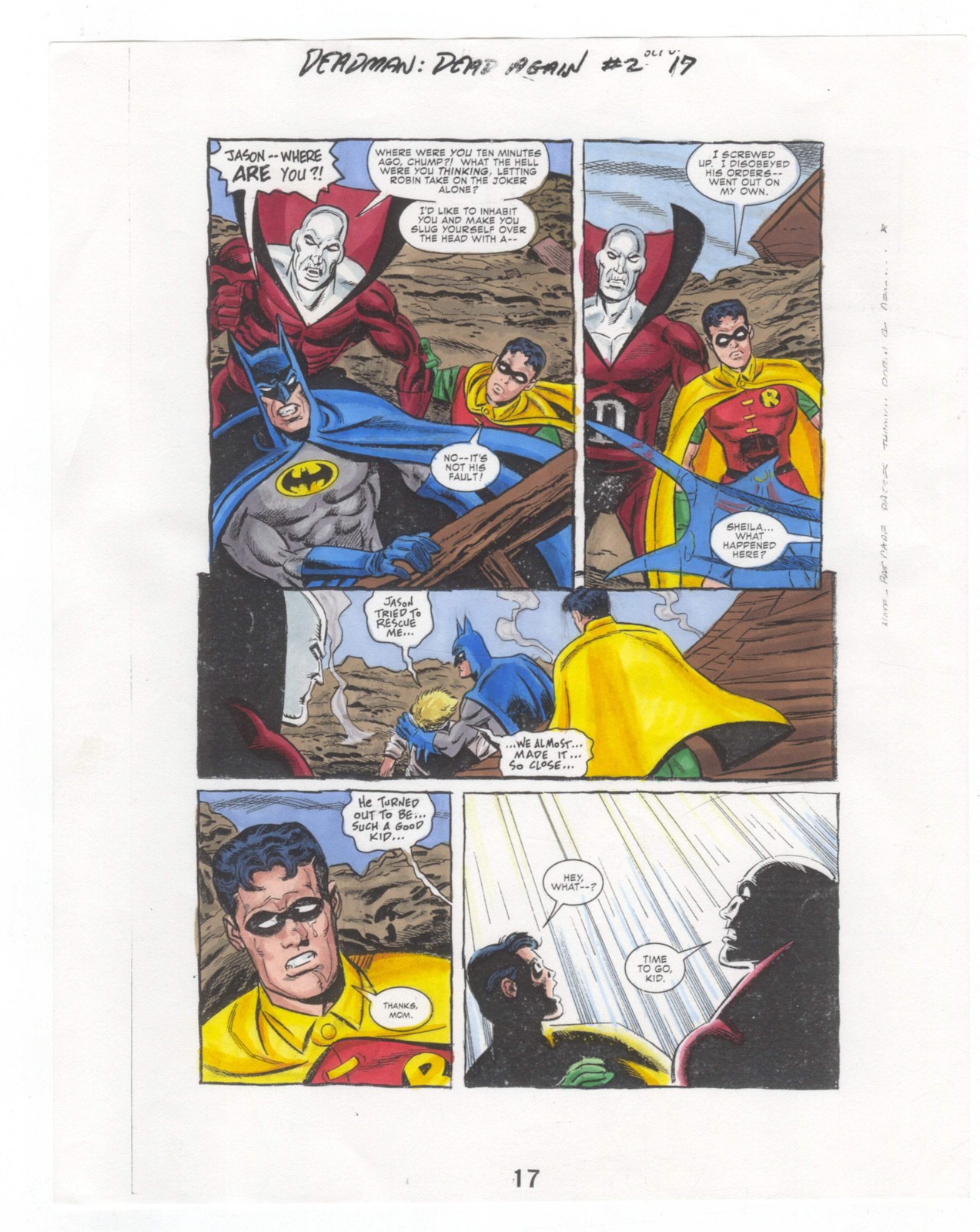Deadman: Dead Again #2 Pg 17 Original Comic Production Art Color Guide Batman
