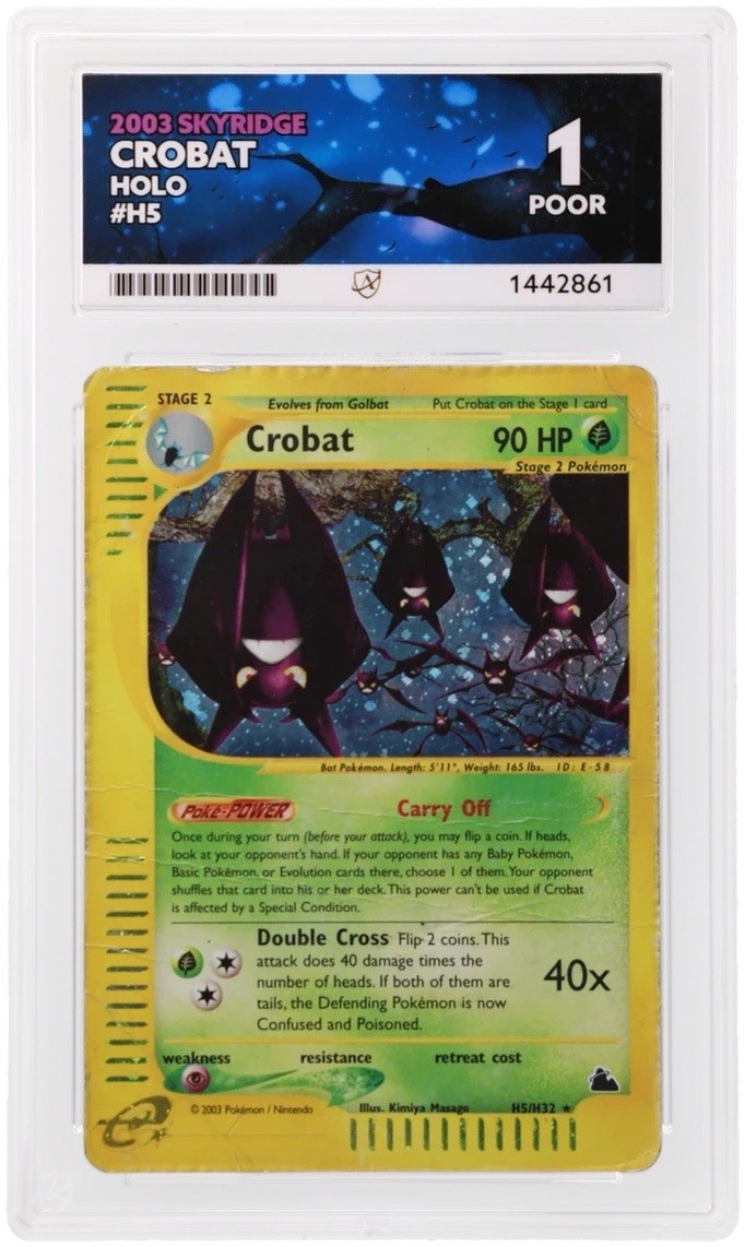 Pokémon TCG Crobat Skyridge H5/H32 Holo Rare ACE 1 poor POP 1