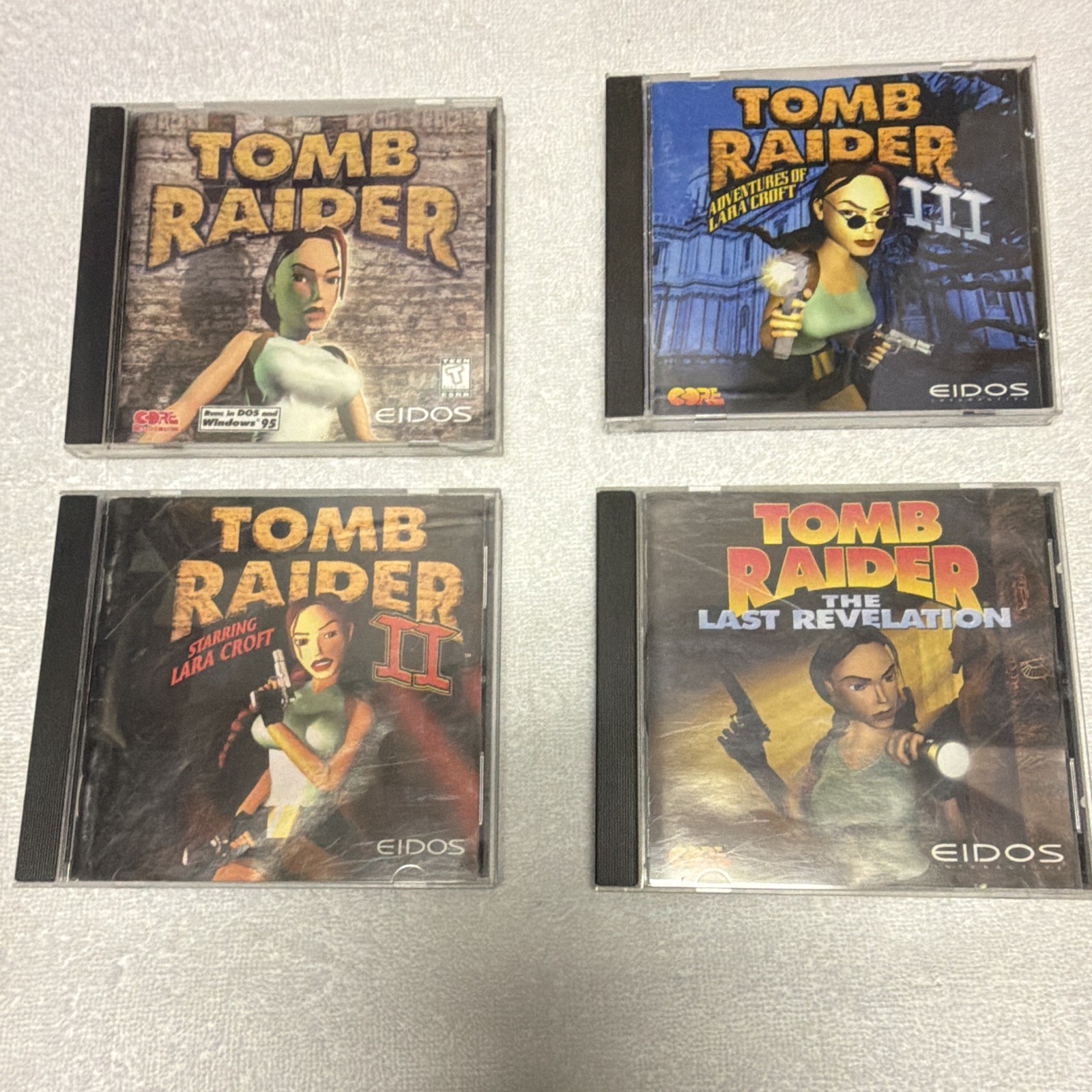 Tomb Raider PC CD-ROM Game Lot 4: I, II, III, The Last Revelation