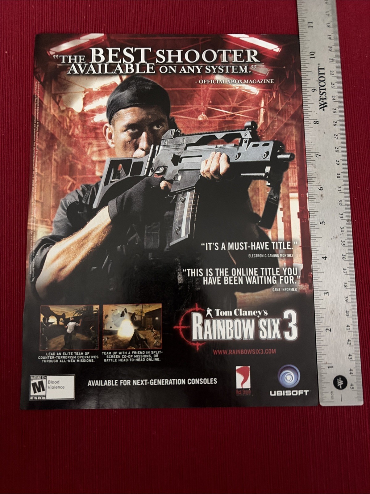 Tom Clancey’s Rainbow Six 3 Video Game 2002 Print Ad