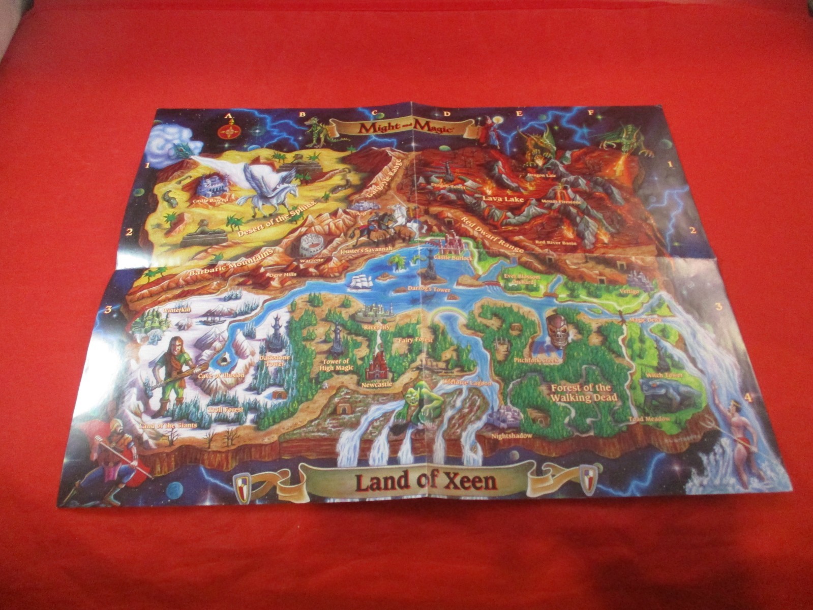 Might & Magic IV Clouds of Xeen PC Computer Foldable Promo Map Poster Insert #a
