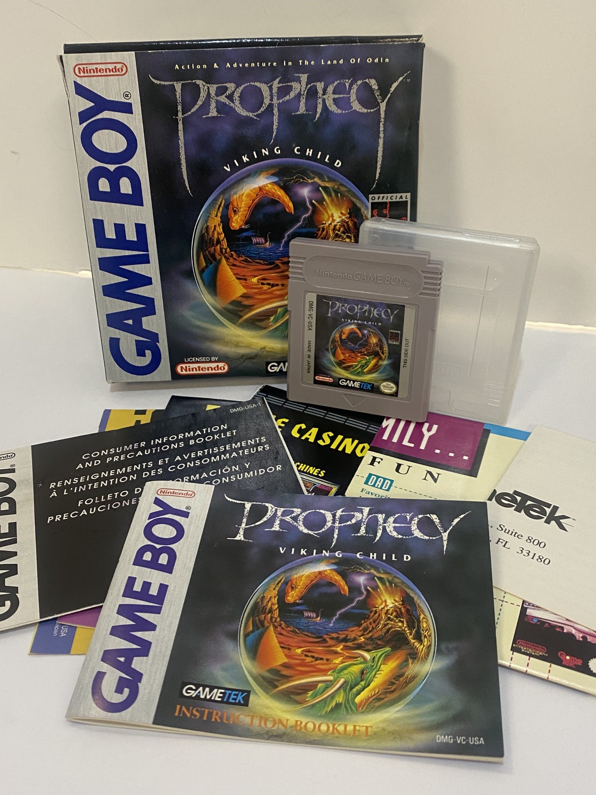 Gameboy Prophecy of the VIKING CHILD - IN BOX - Nintendo Game Boy - RARE