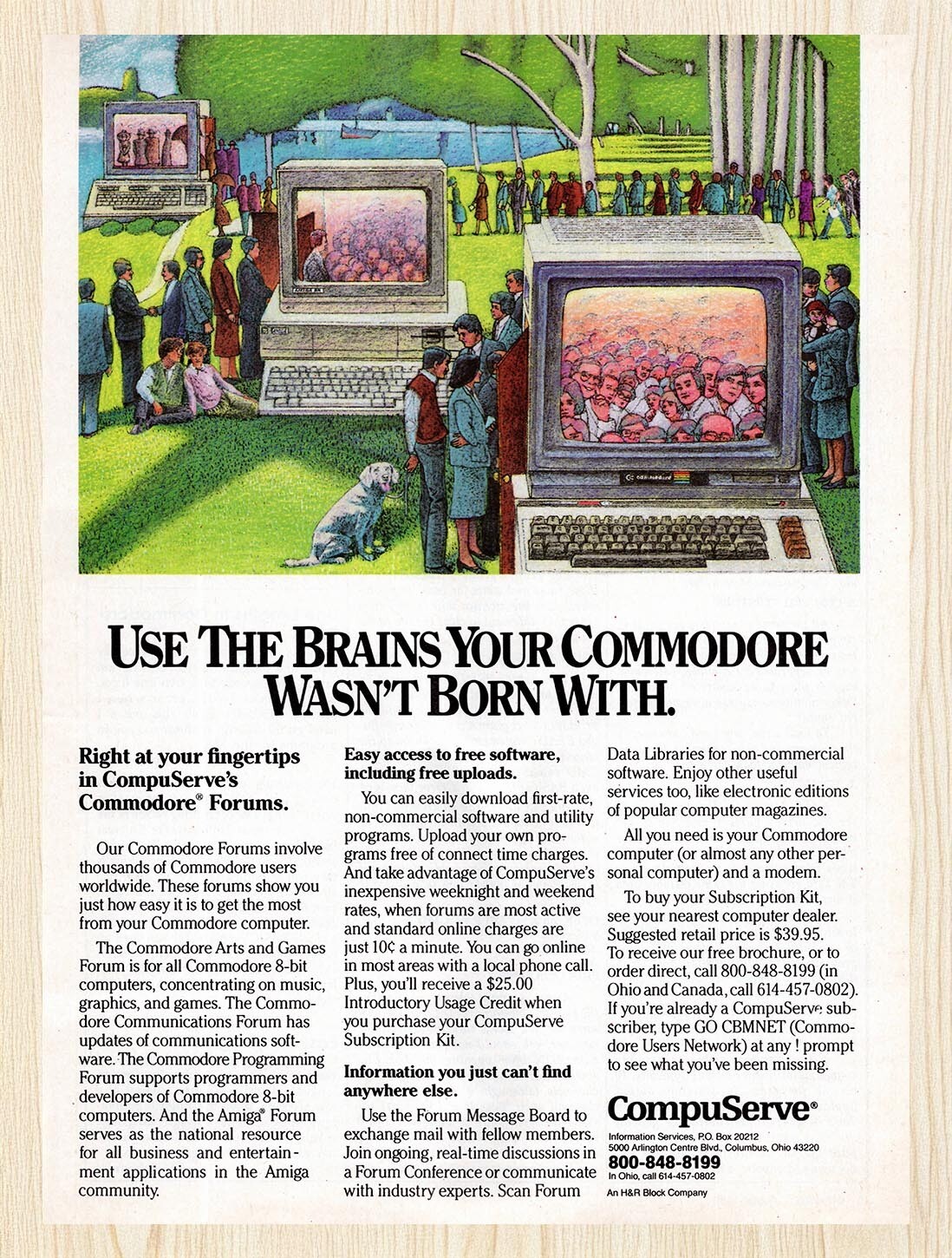 1986 CompuServe Commodore Forums Original Advertisement v5