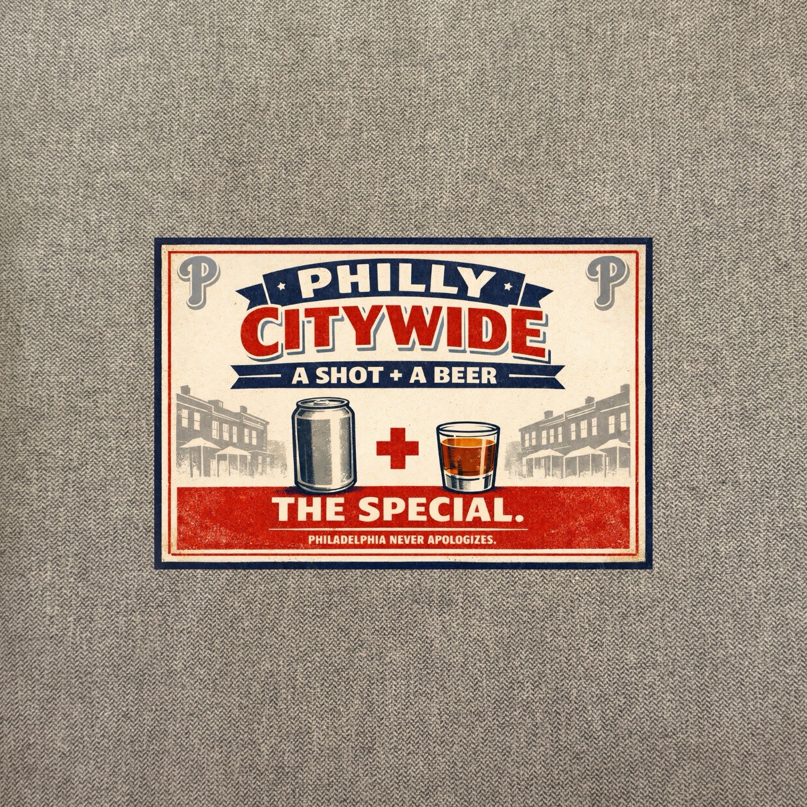 The Philadelphia  Citywide Handshake Metal Sign 12” Bar Poster Ireland Irish PA