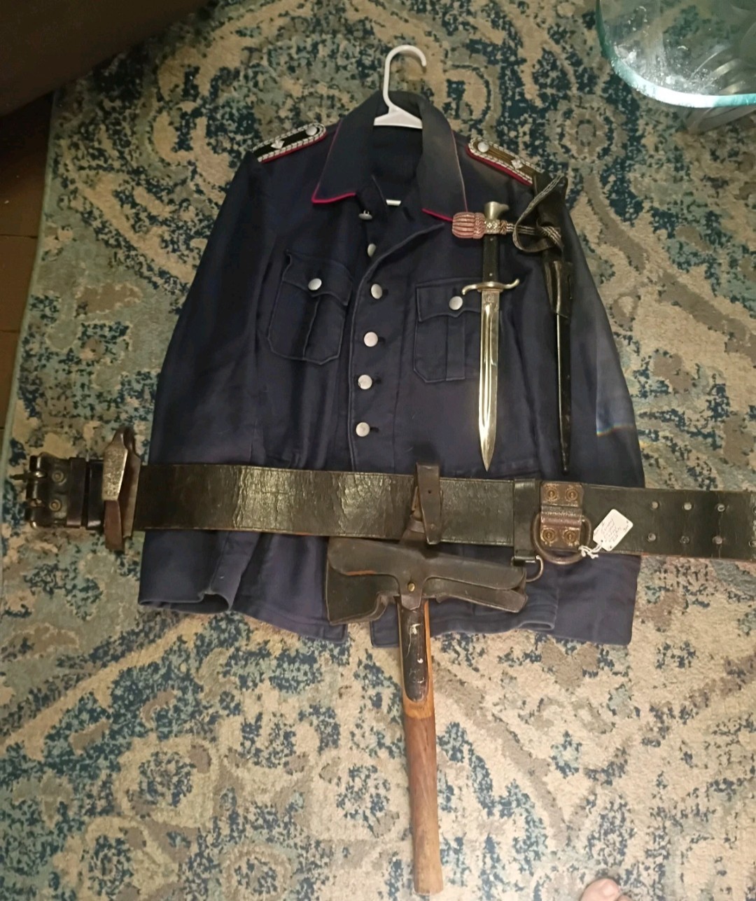 1930s Firefighter Dress Top Belt Axe And Dress Bayonet