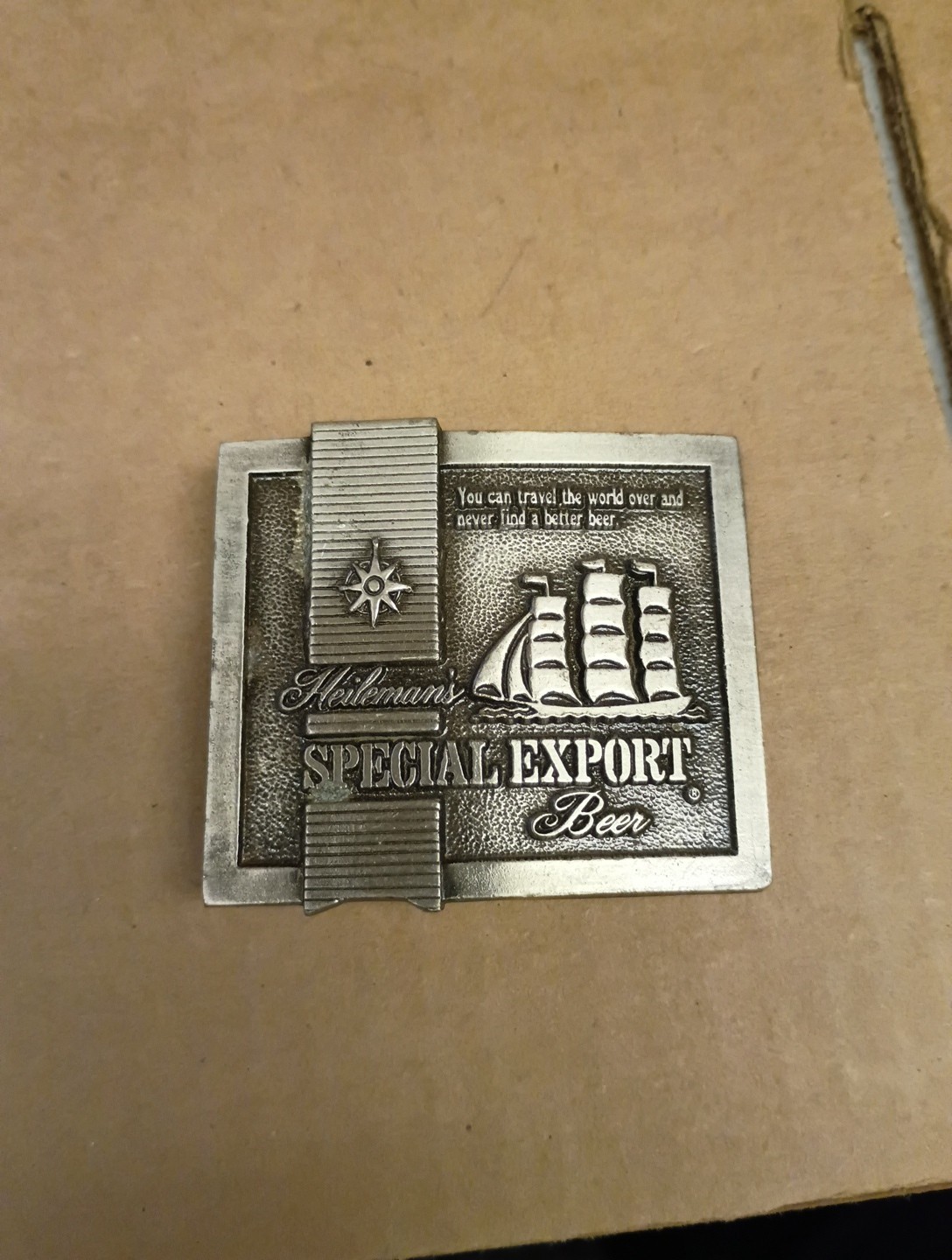 Vintage Heileman's Special Export Beer Belt Buckle Breweriana Theme