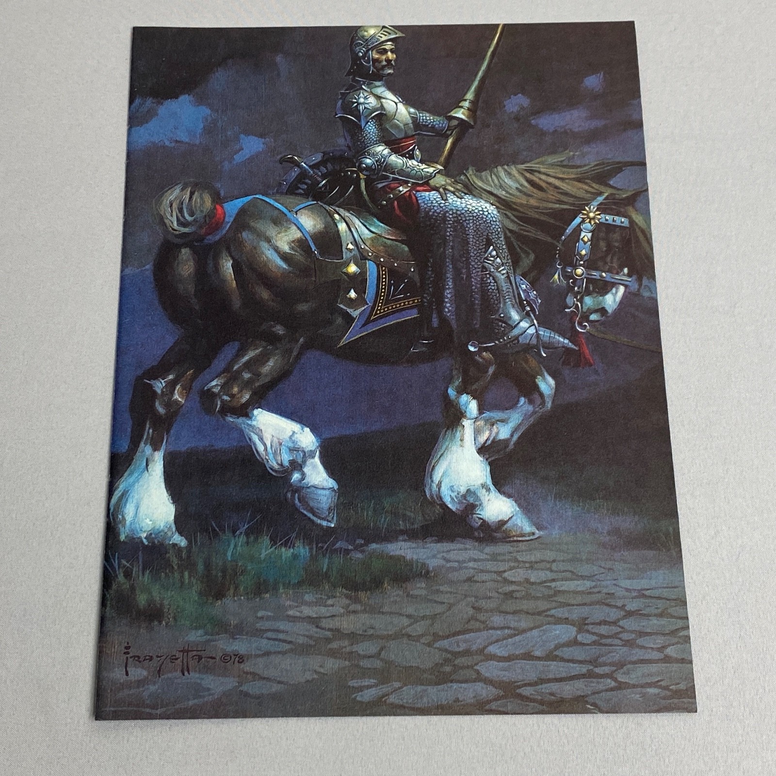 Frank Frazetta Castle of Sin Knight Horse Arthur Rex 1978 Magazine Illustration