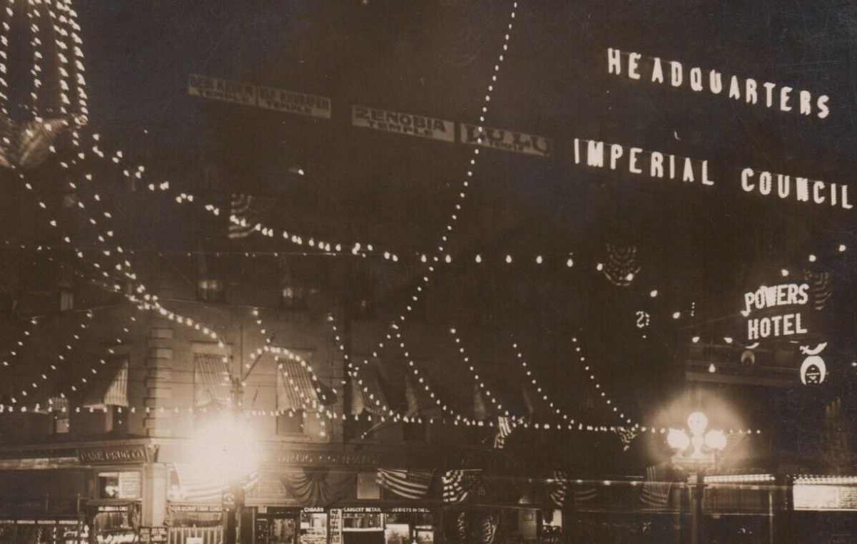 Powers Hotel Rochester New York Worlds Fair Expo Free Mason RPPC Postcard 1911