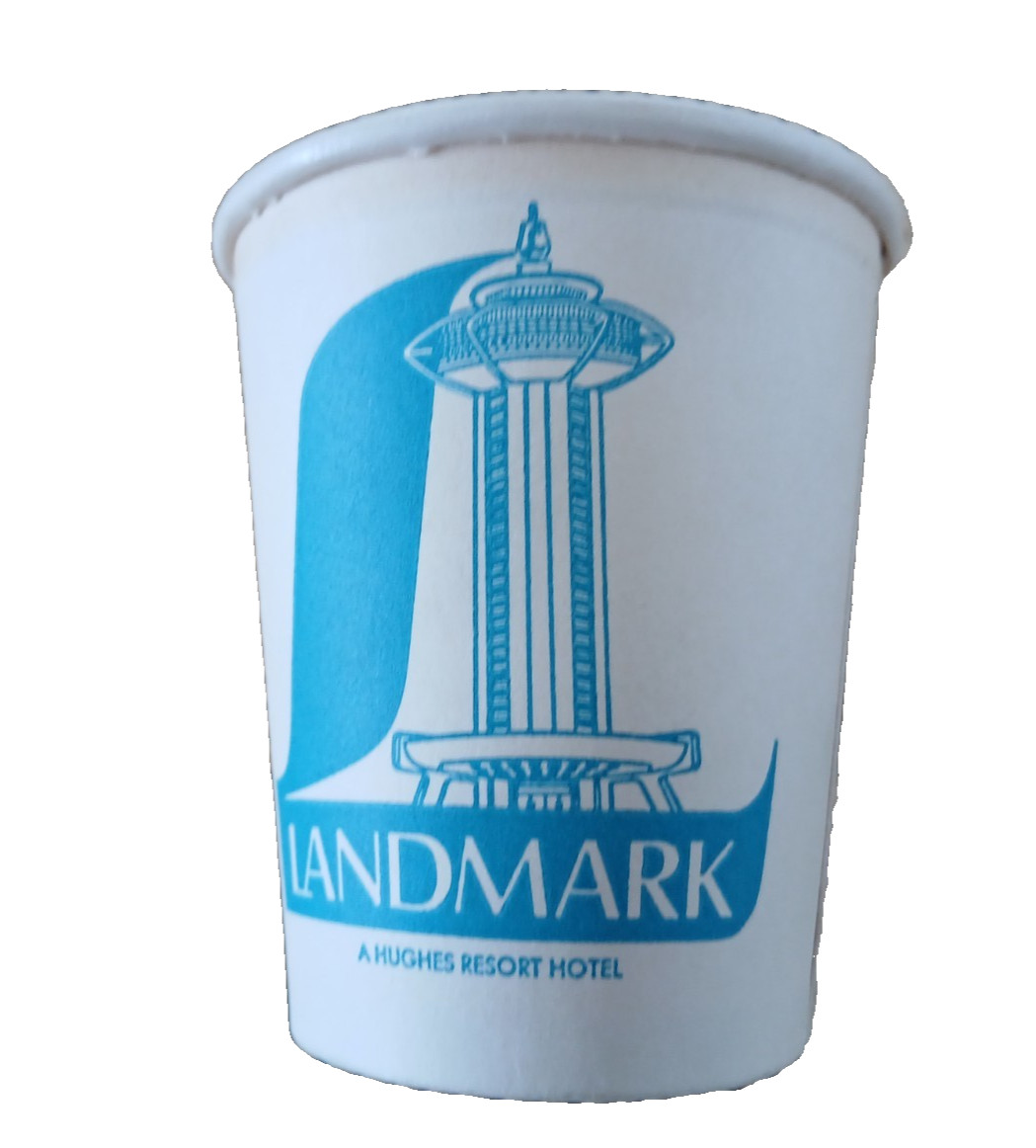 RARE Vintage LANDMARK Hughes Resort Hotel Paper Slot Coin Cup 1960S