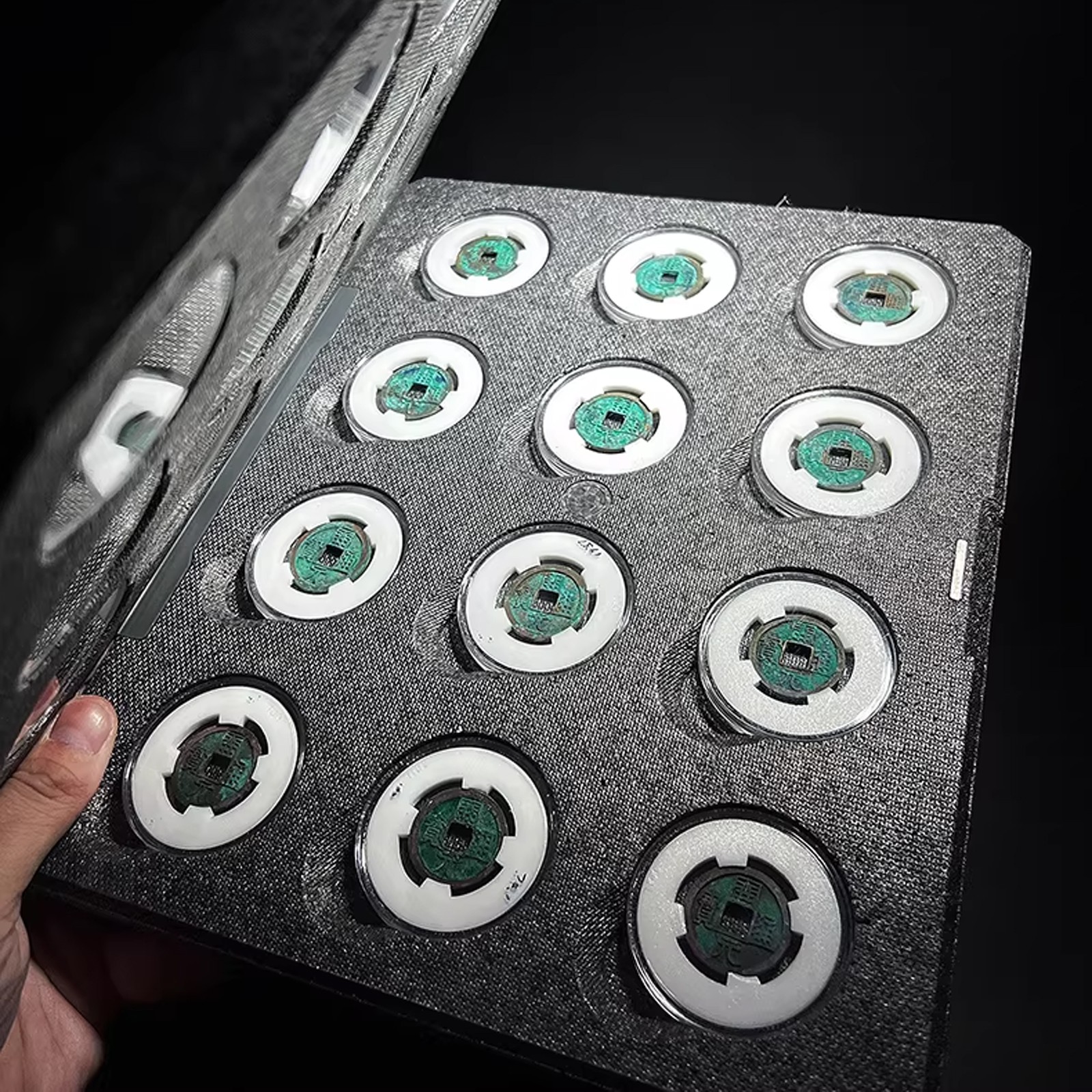 24CT Display Tray Storage Case Box Album for Round Coin Capsules Holder