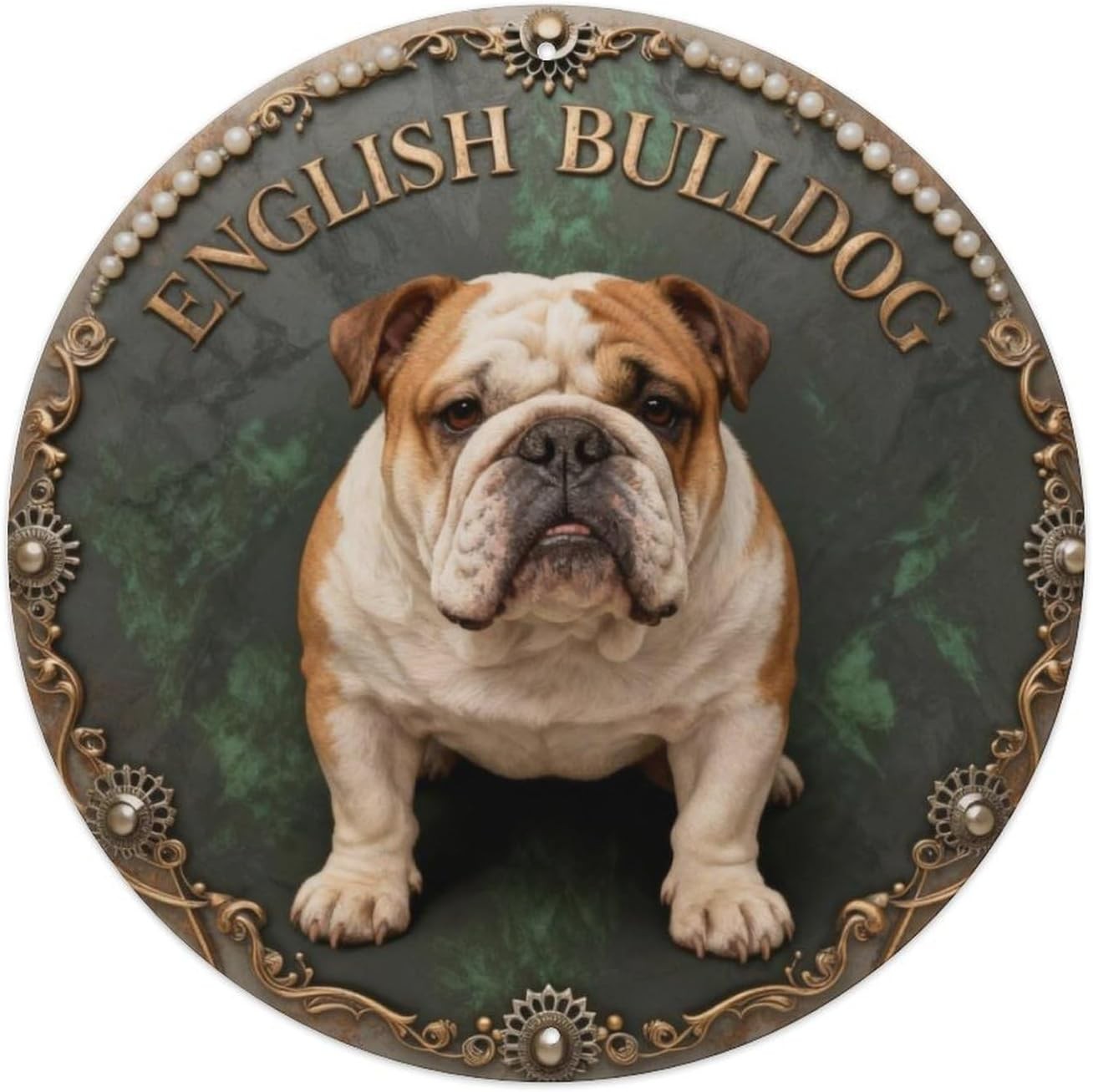 English Bulldog Pet Wall Art Tin Metal Signs Home Décor Plaque Wall for Cafe