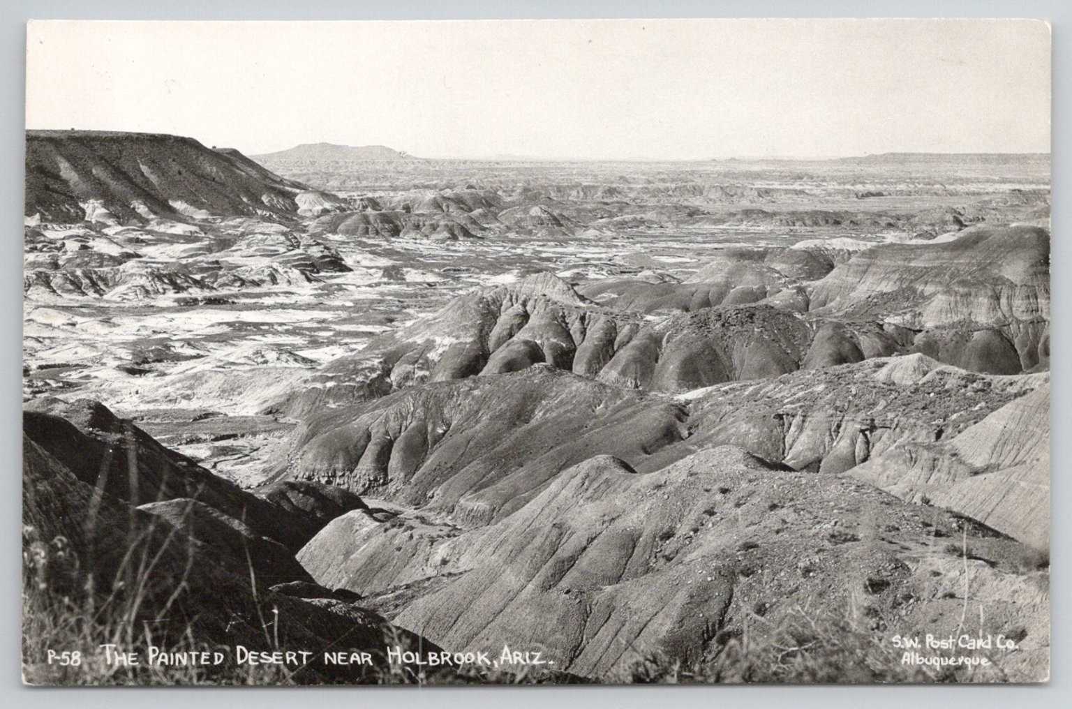 Rppc The Painted Desert Near Holbrook Arizona SW Post Card Co Vintage View