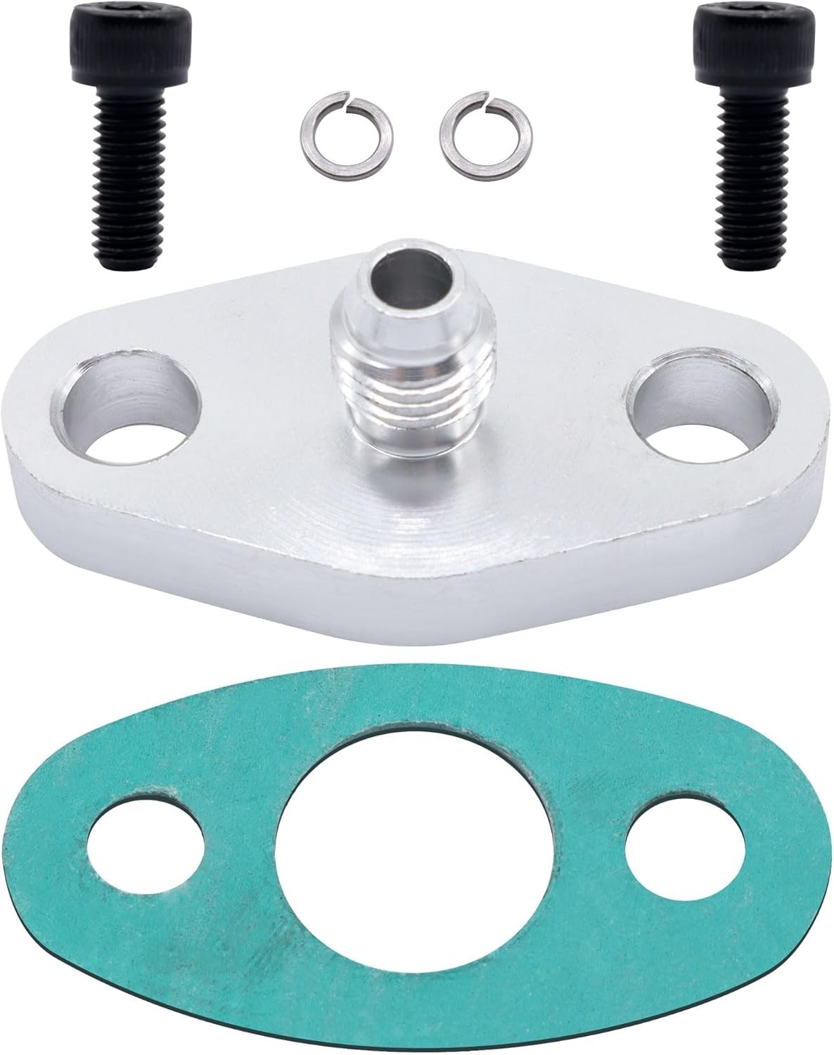 OXCANO 4AN T3 T3/T4 T04 Fitting Turbo Oil Feed Flange Adapter With Gasket Kit