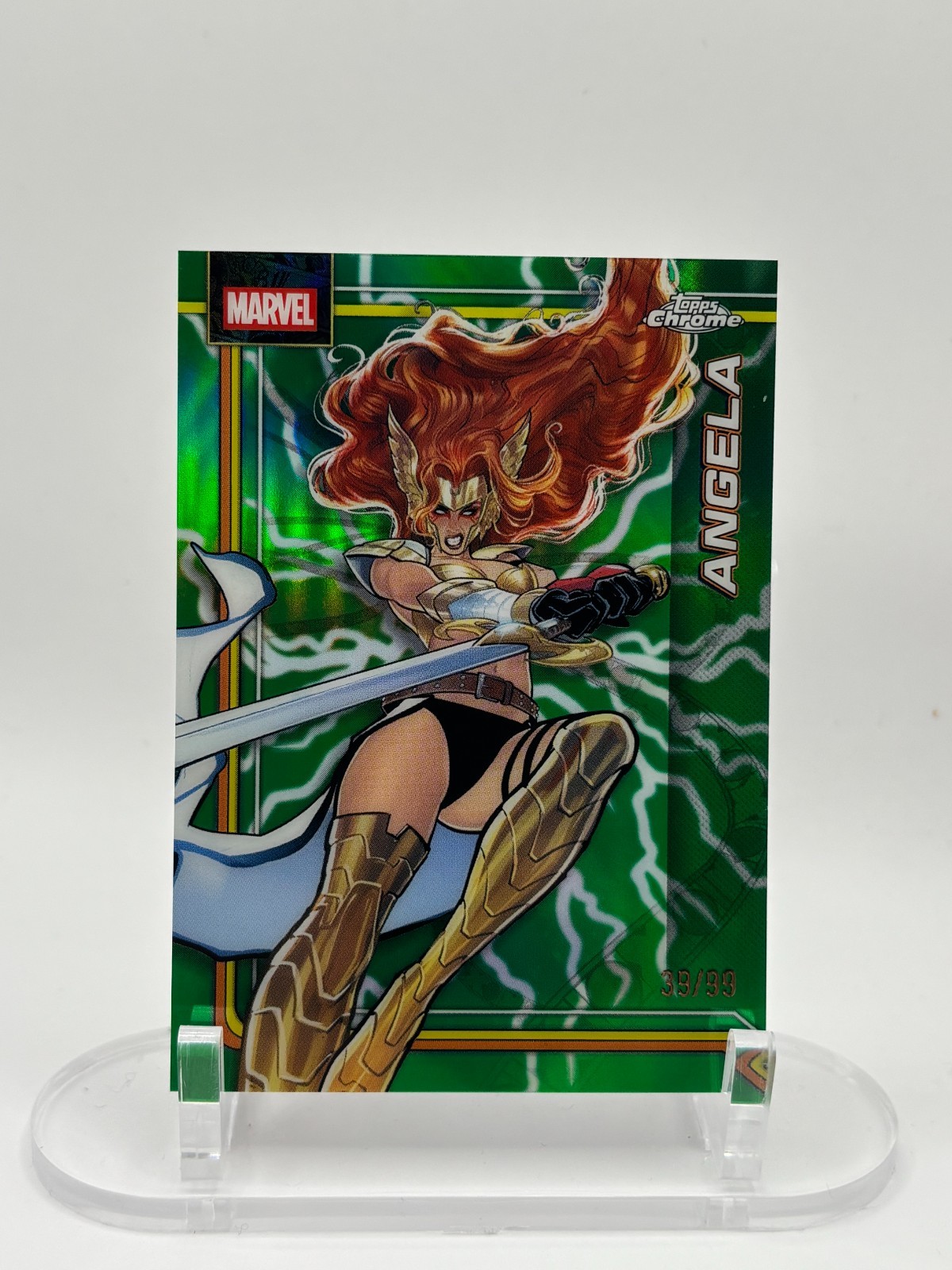 2026 Topps Marvel Comics Chrome Angela Green Storm Refractor /99