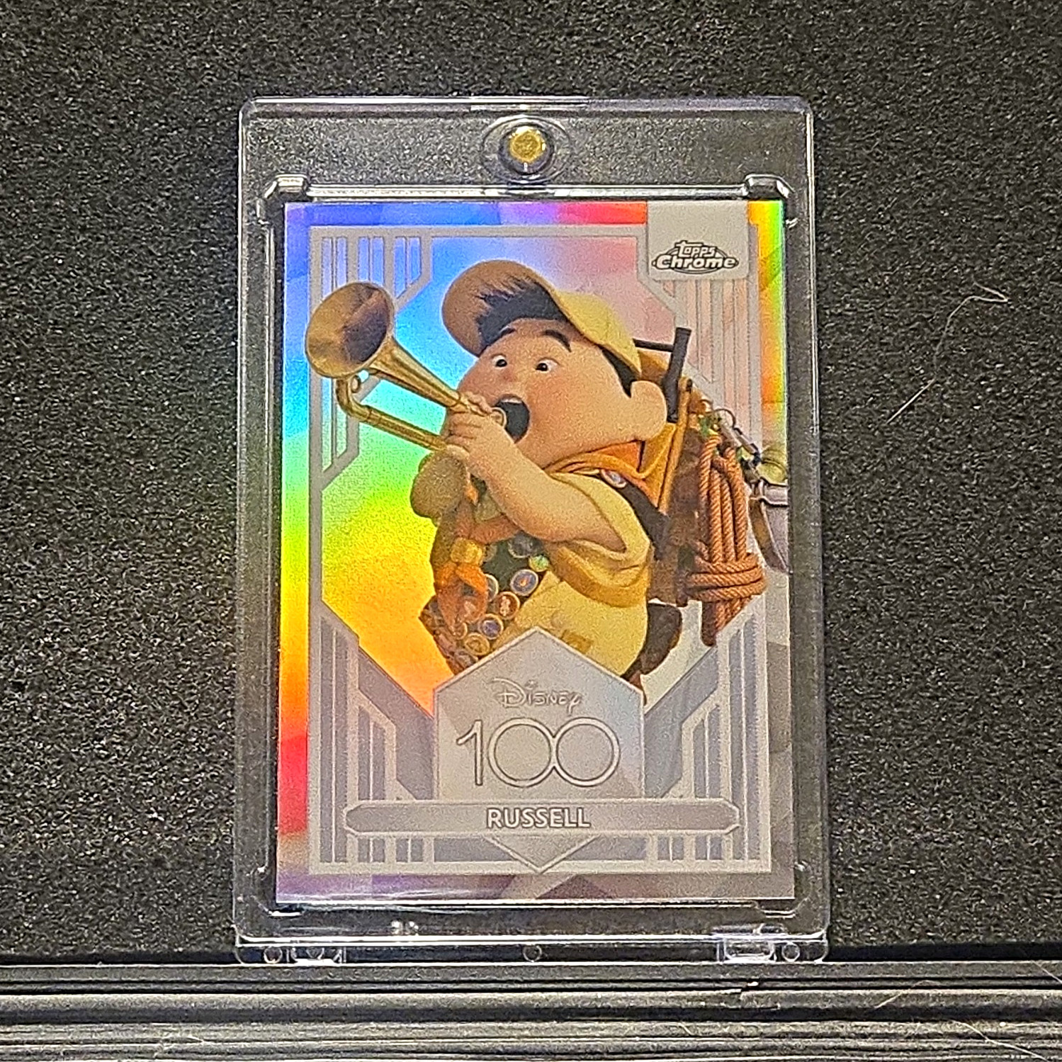 Topps 2023 Chrome Disney 100 Up Russell Refractor and base