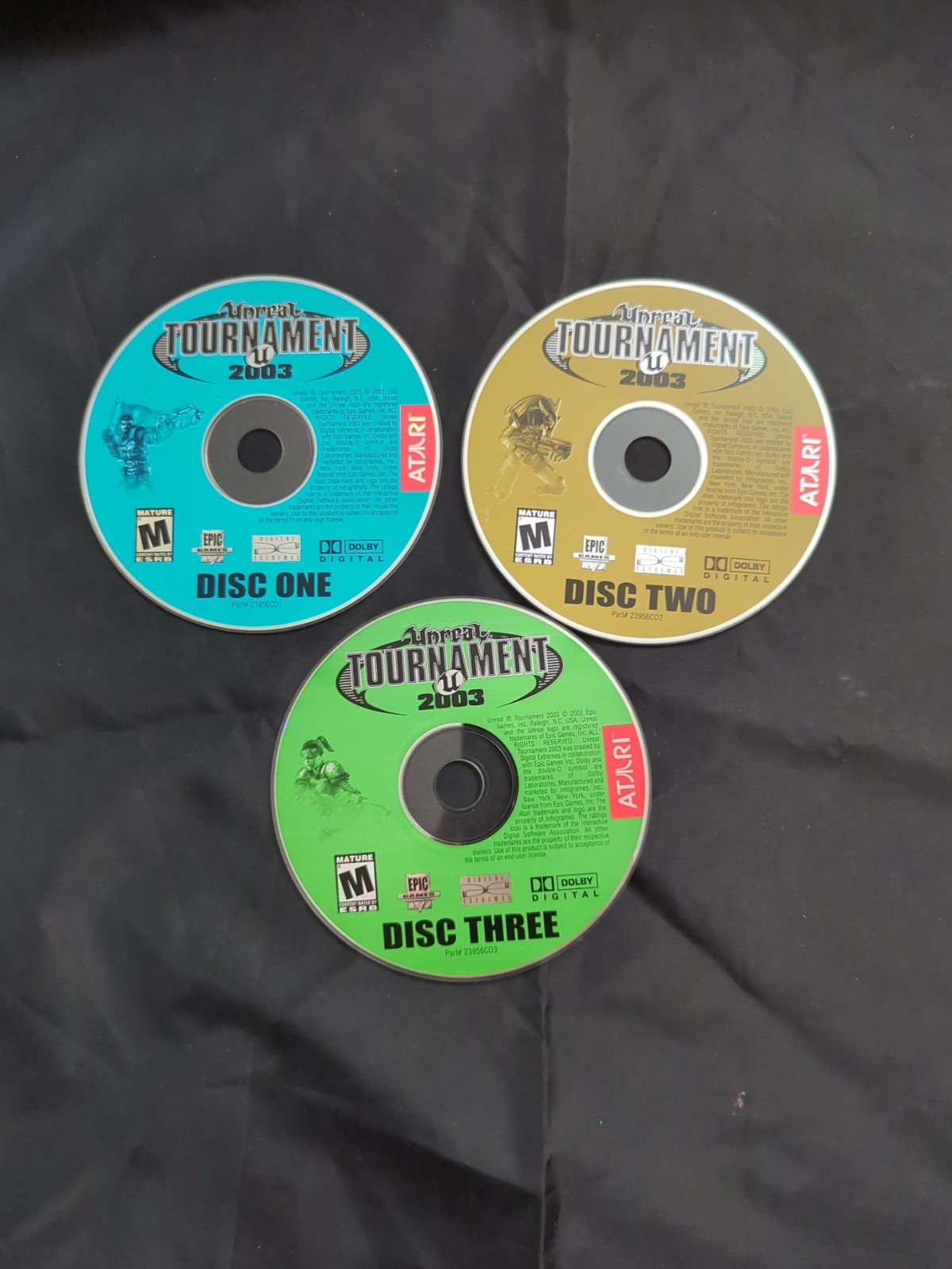 Unreal Tournament 2003 PC Shooter Game Vintage Atari Epic - (3) Discs Only Rare