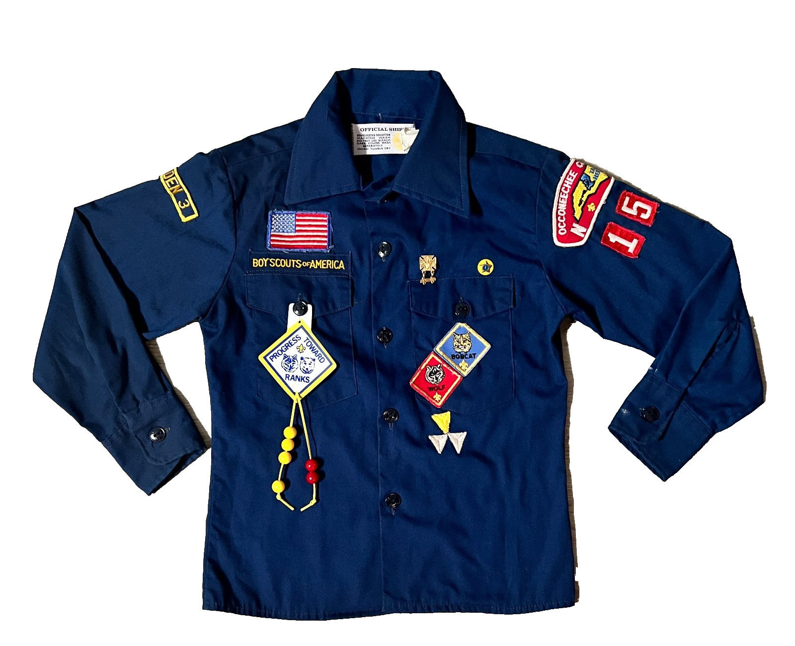 Vintage Cub Boy Scouts Blue Uniform Shirt Pants Patches Occoneechee Tarheels NC