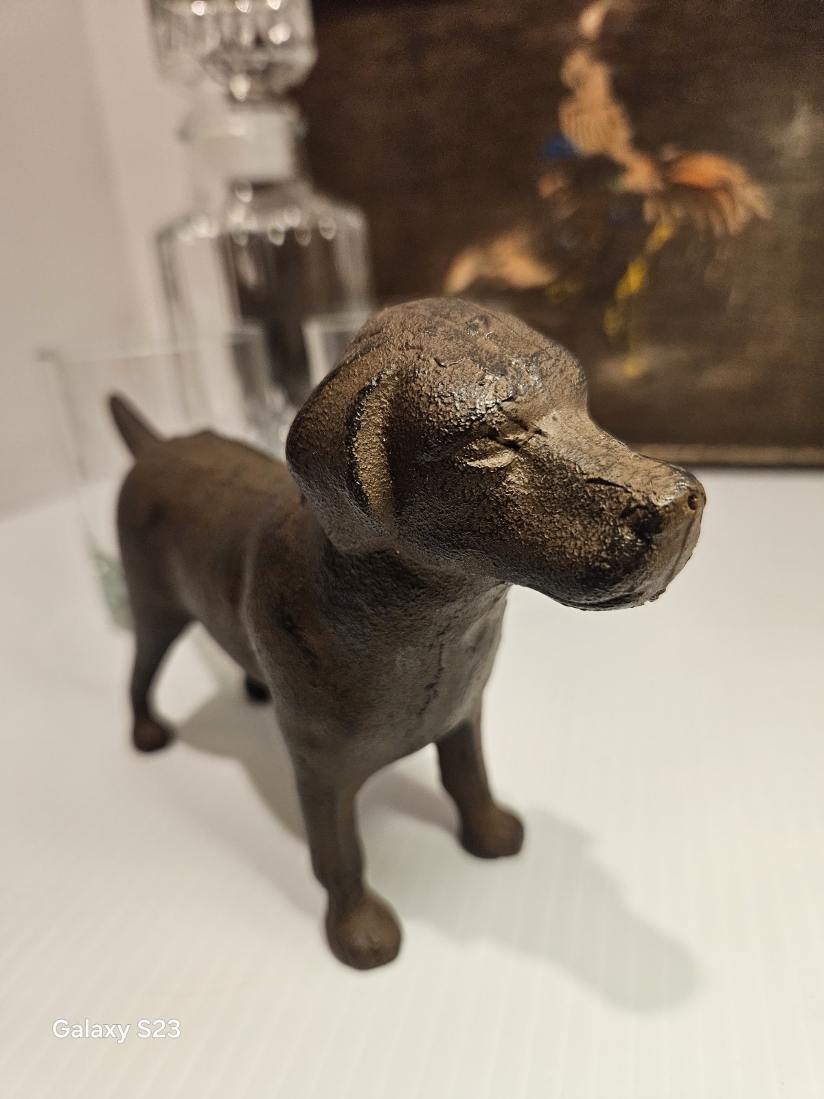 Cast Iron Labrador Retriever Dog Figure/ Paperweight 8x5x2/1.8 Lbs Vtg Inspired