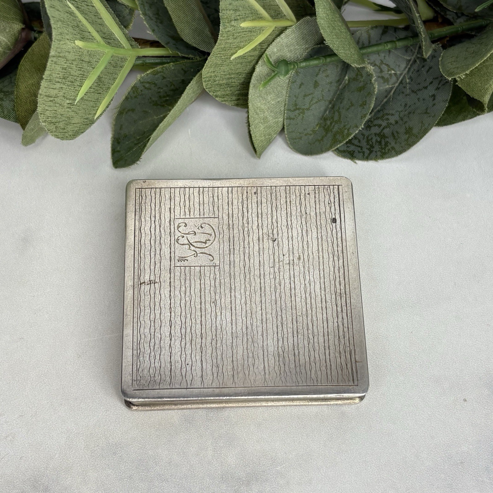 Vintage 875 Silver Powder Box Compact Soviet Union USSR