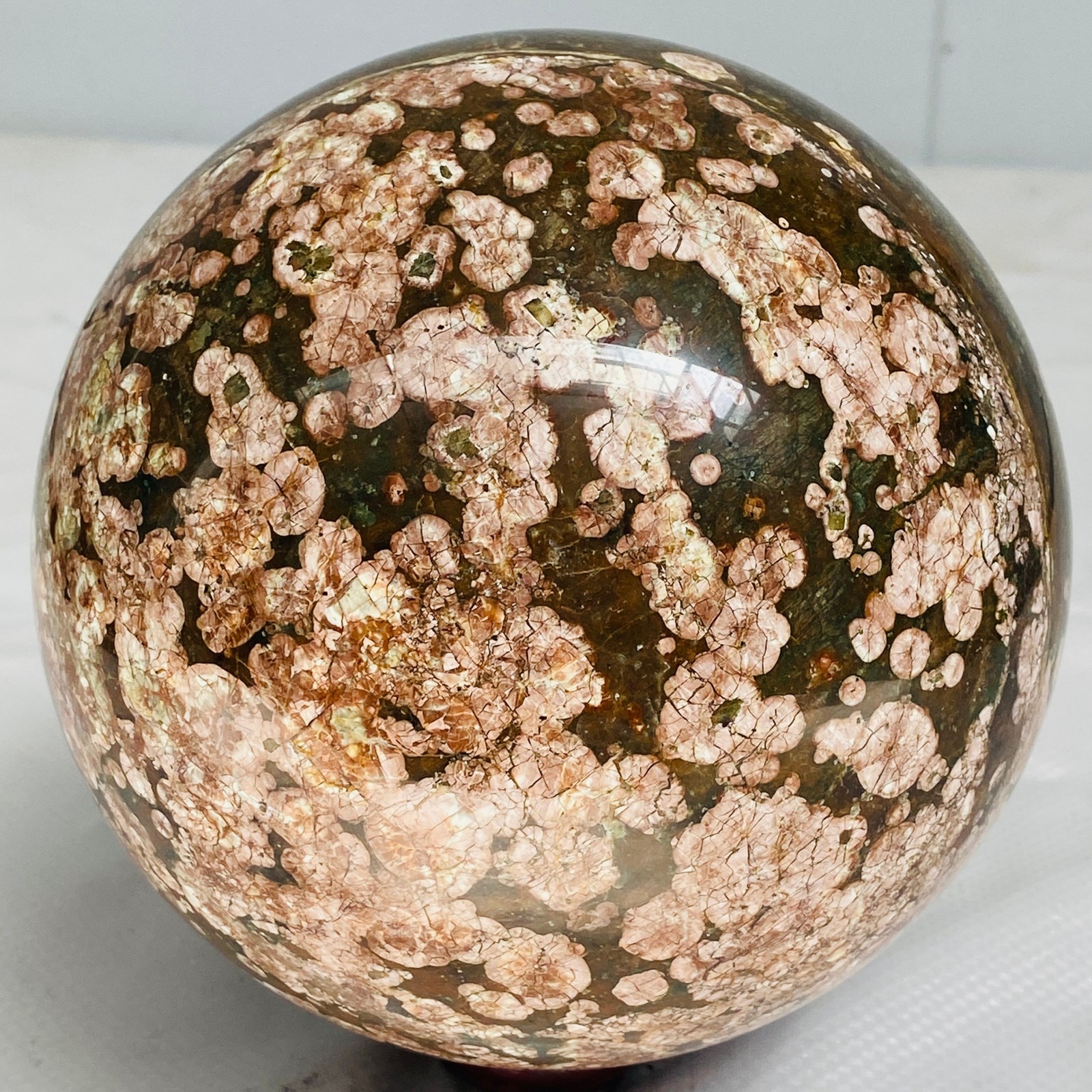 Natural Polished Pink cherry blossom agate BALL Madagascar 4000G ( 8.81LB )