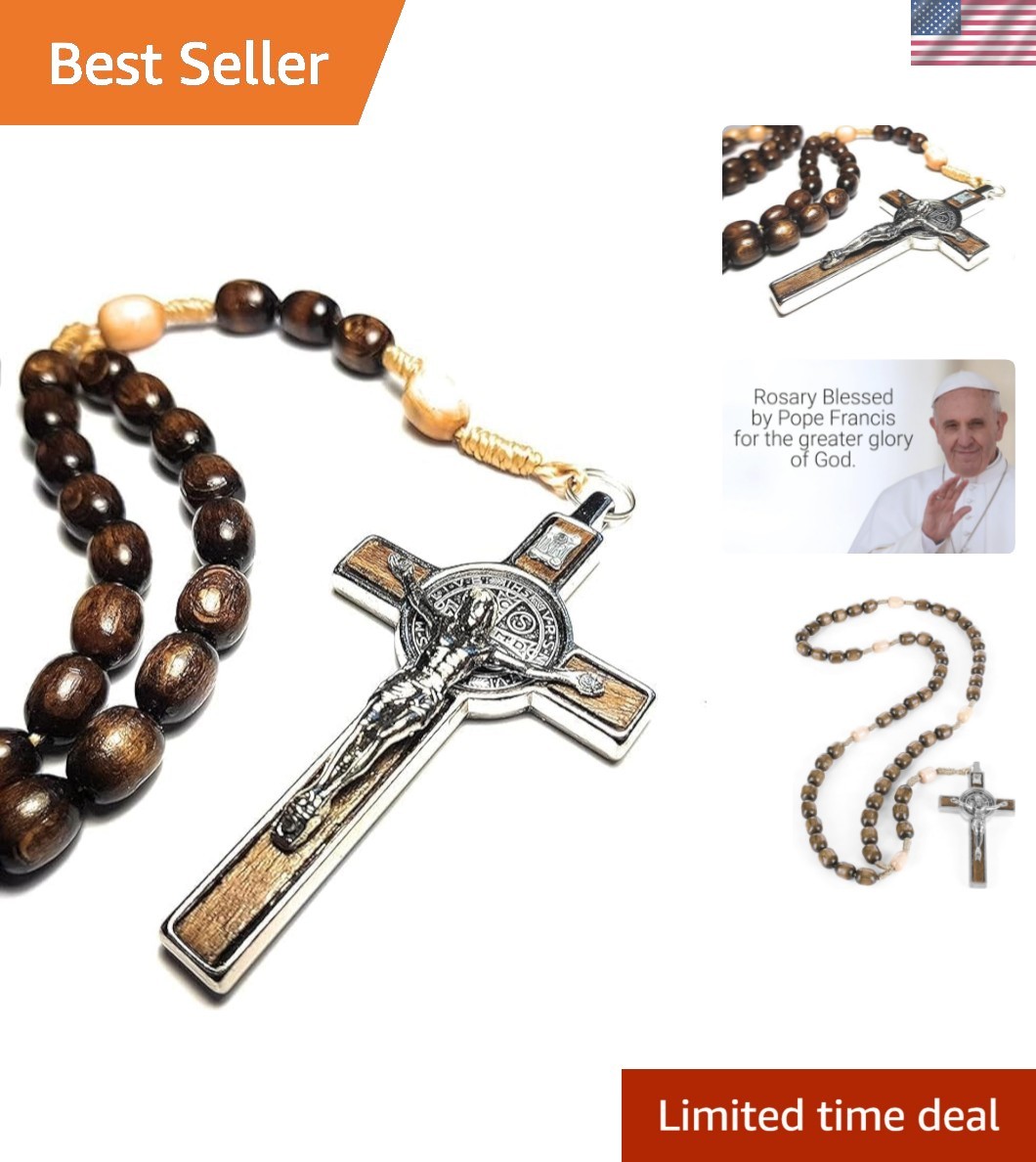 Authentic Italian Rosary Necklace Blessed by Pope - 21.5