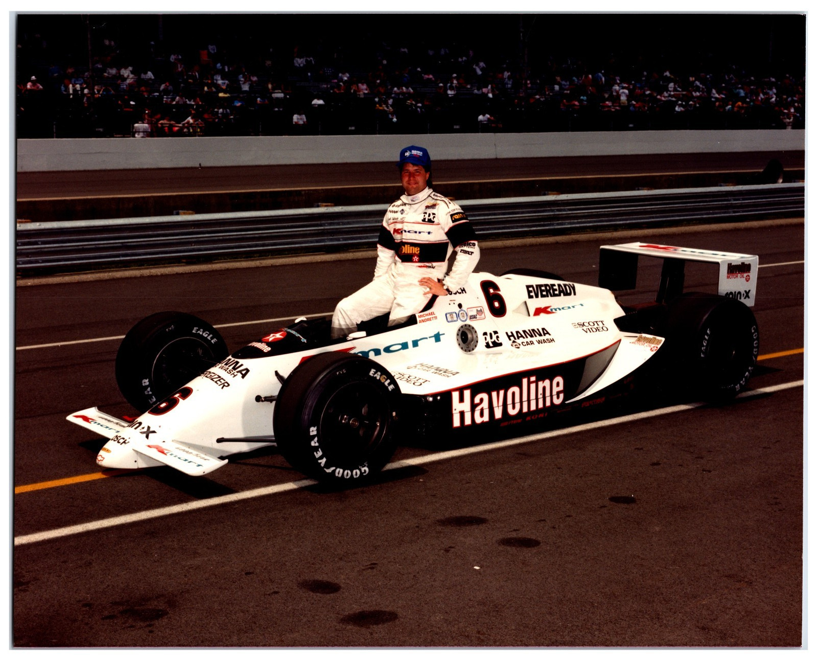 1989 Indy 500 Mario Andretti #6 Havoline Lola Indy Race Car Photo (8