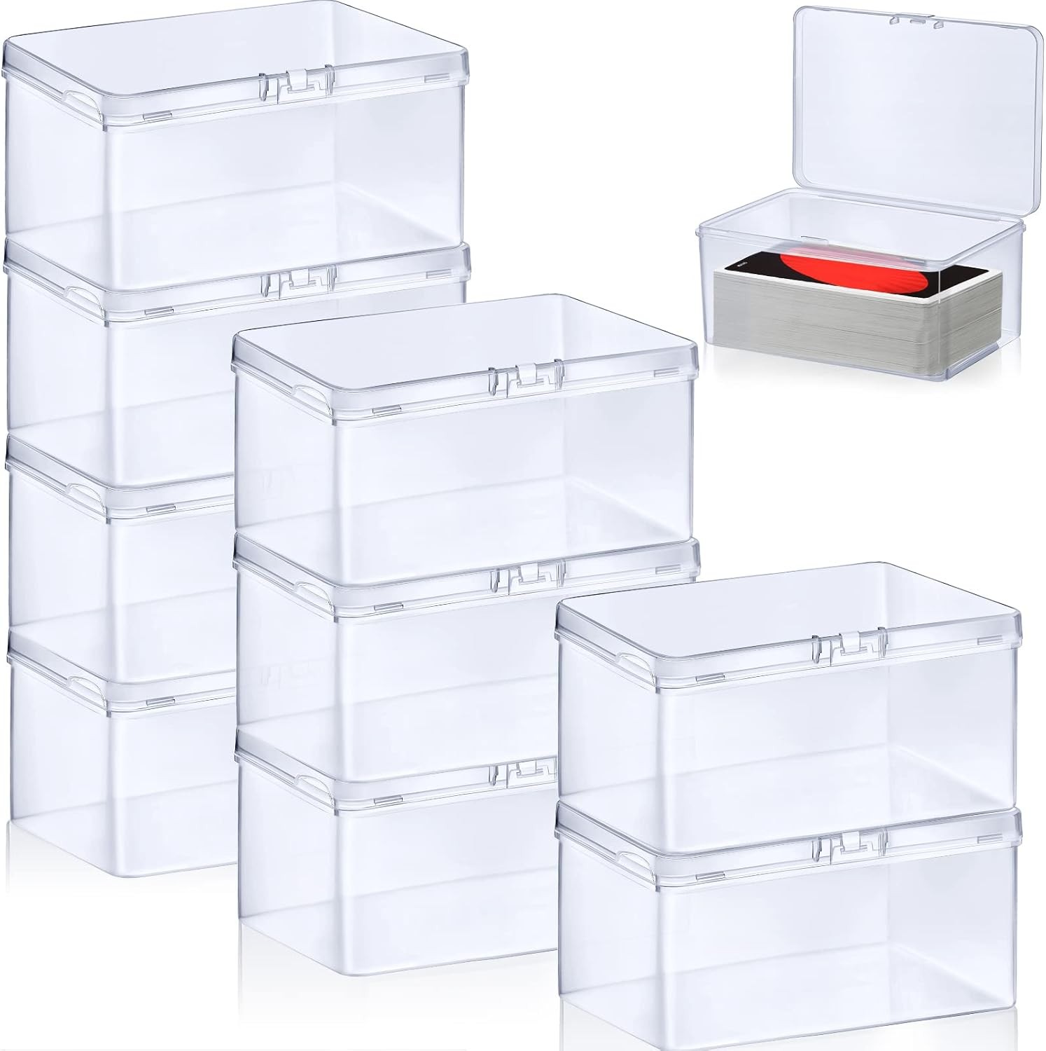 10 Pcs Playing Card Storage Box, Large Plastic Game Card Case