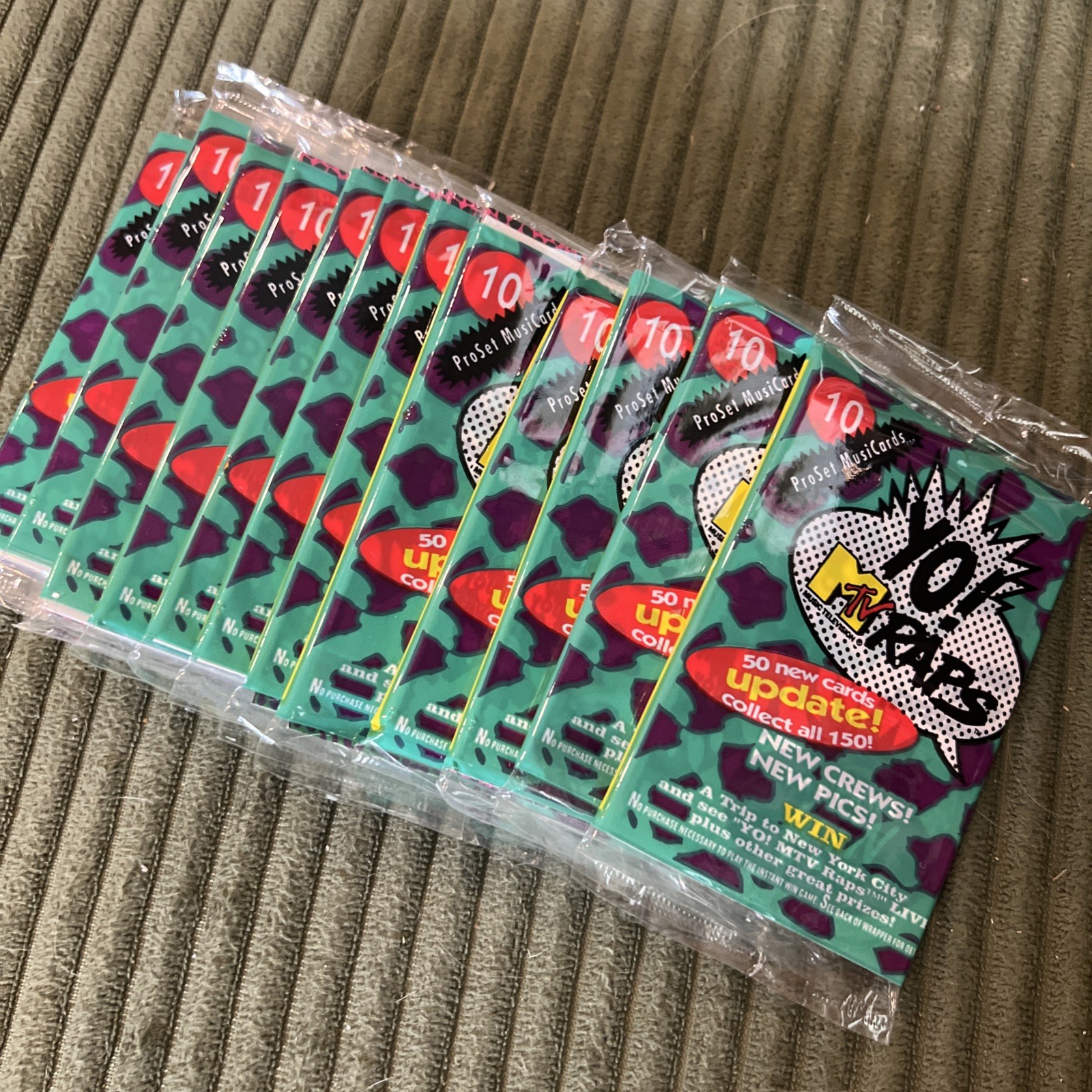 1991 Yo MTV Raps Pro Set MusiCards Update Series 10 Card Pack Sealed (12) packs